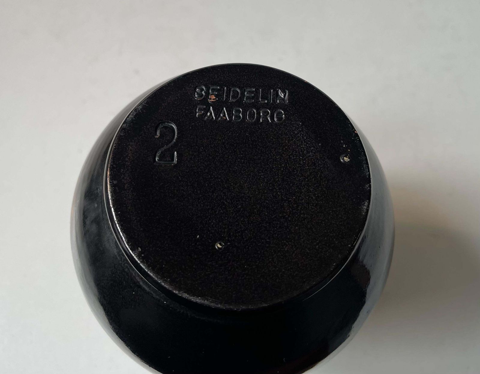 Art Deco Ceramic Tear Drop Vase In Black Lustre Glaze By Sedelin Faaborg photo buy