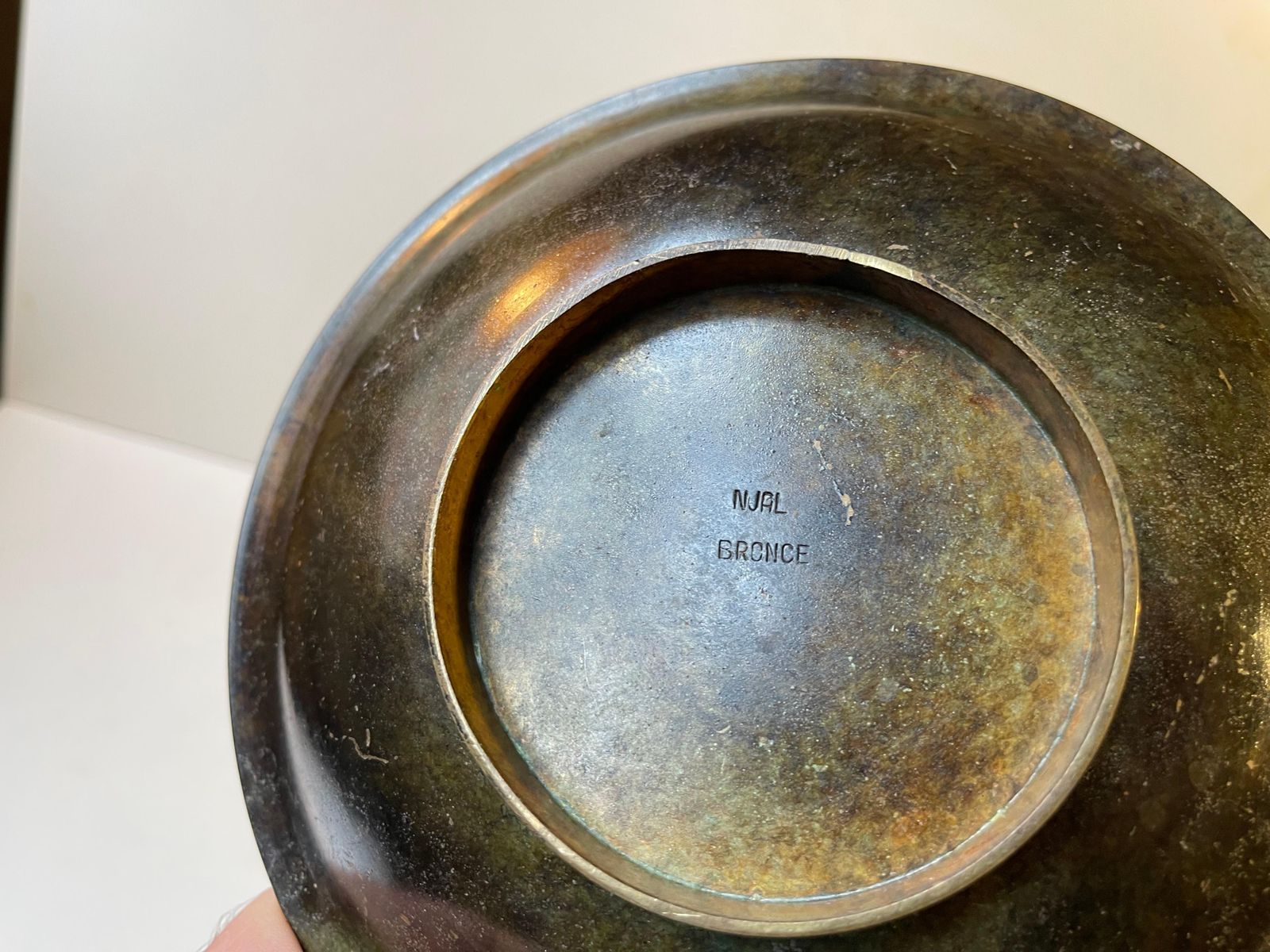 Art Deco Bronze With Flowers By Njal Denmark, 1930s photo vintage