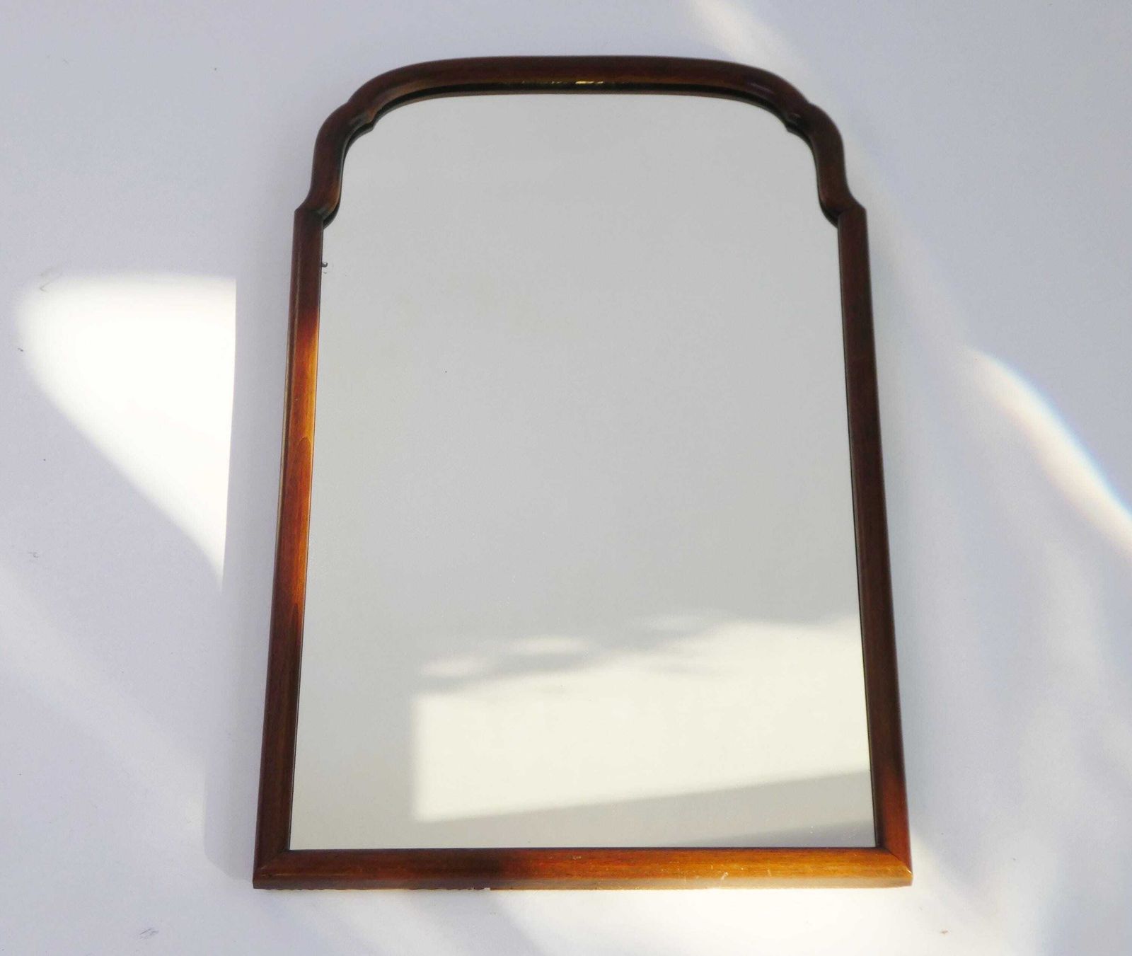 Wooden Antique Scalloped Wall Mirror, Dutch Arched Mantle Mirror, Farmhouse Decor photo furniture