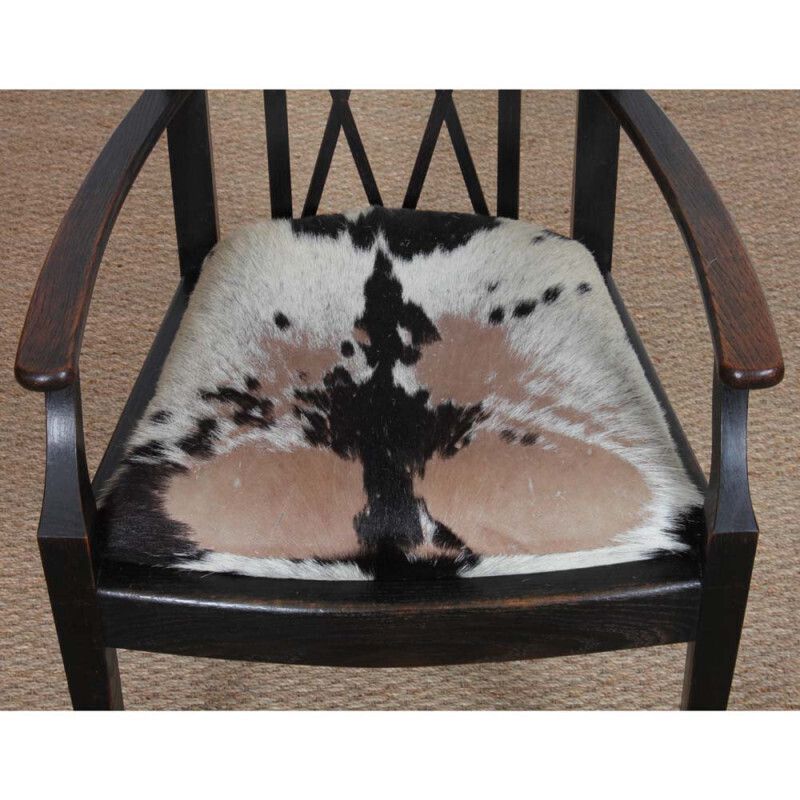 Wood And Hide Bridge Chair, Early 20th Century photo 825.0
