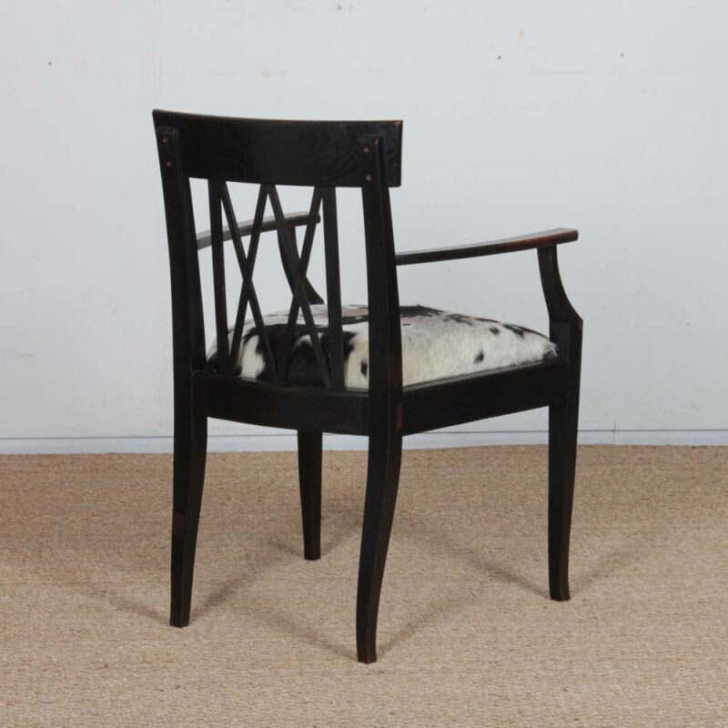 Wood And Hide Bridge Chair, Early 20th Century photo vinterior