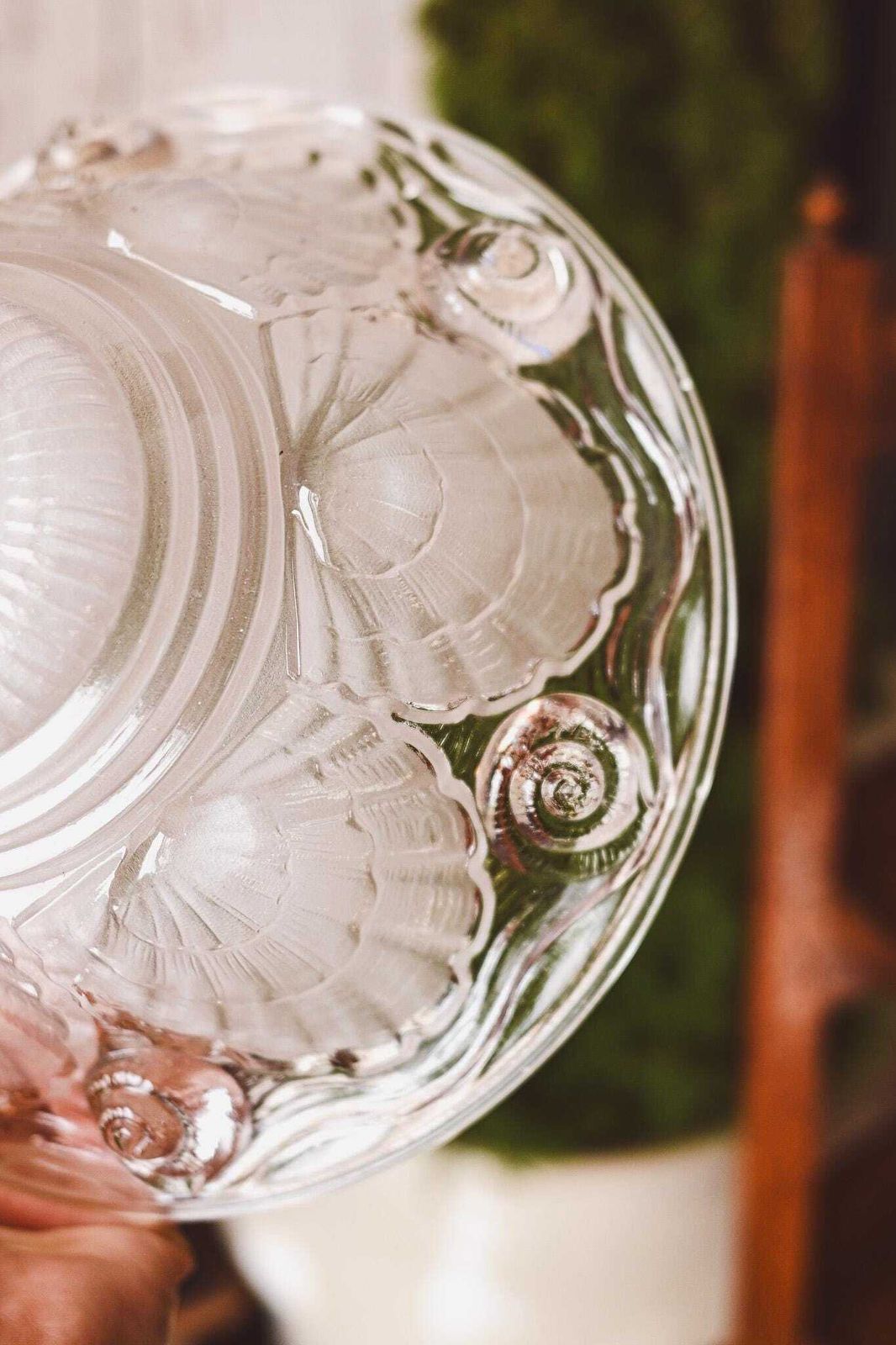 Art Nouveau Glass Lamp Shade Pair | Frosted Shell Design | Antique Ceiling Light Fixture | French Art Deco 20.5cm photo furniture