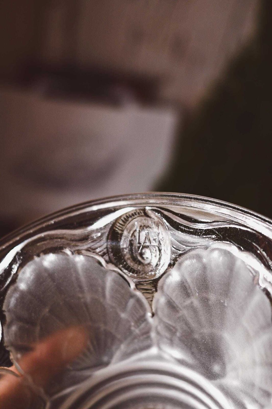 Art Nouveau Glass Lamp Shade Pair | Frosted Shell Design | Antique Ceiling Light Fixture | French Art Deco 20.5cm photo vinterior
