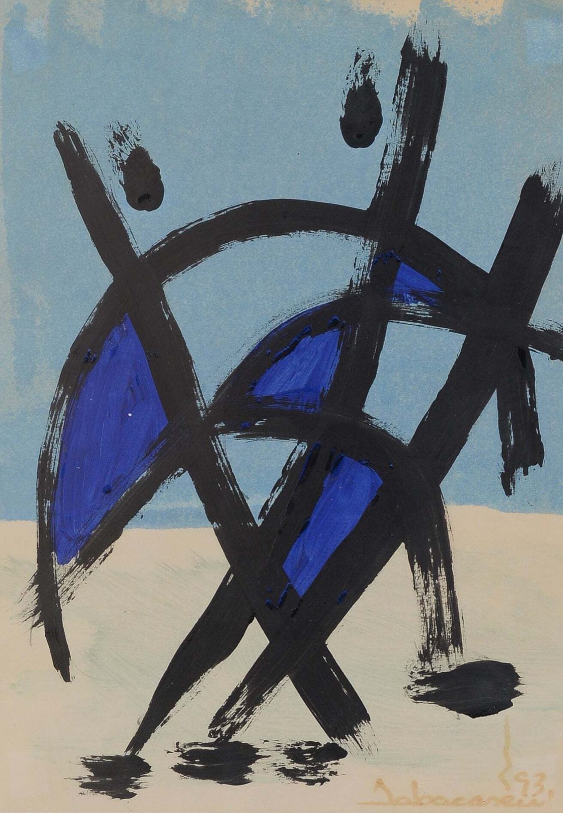 Abstracte Figuratieve Compositie – Kunstenaar Onbekend