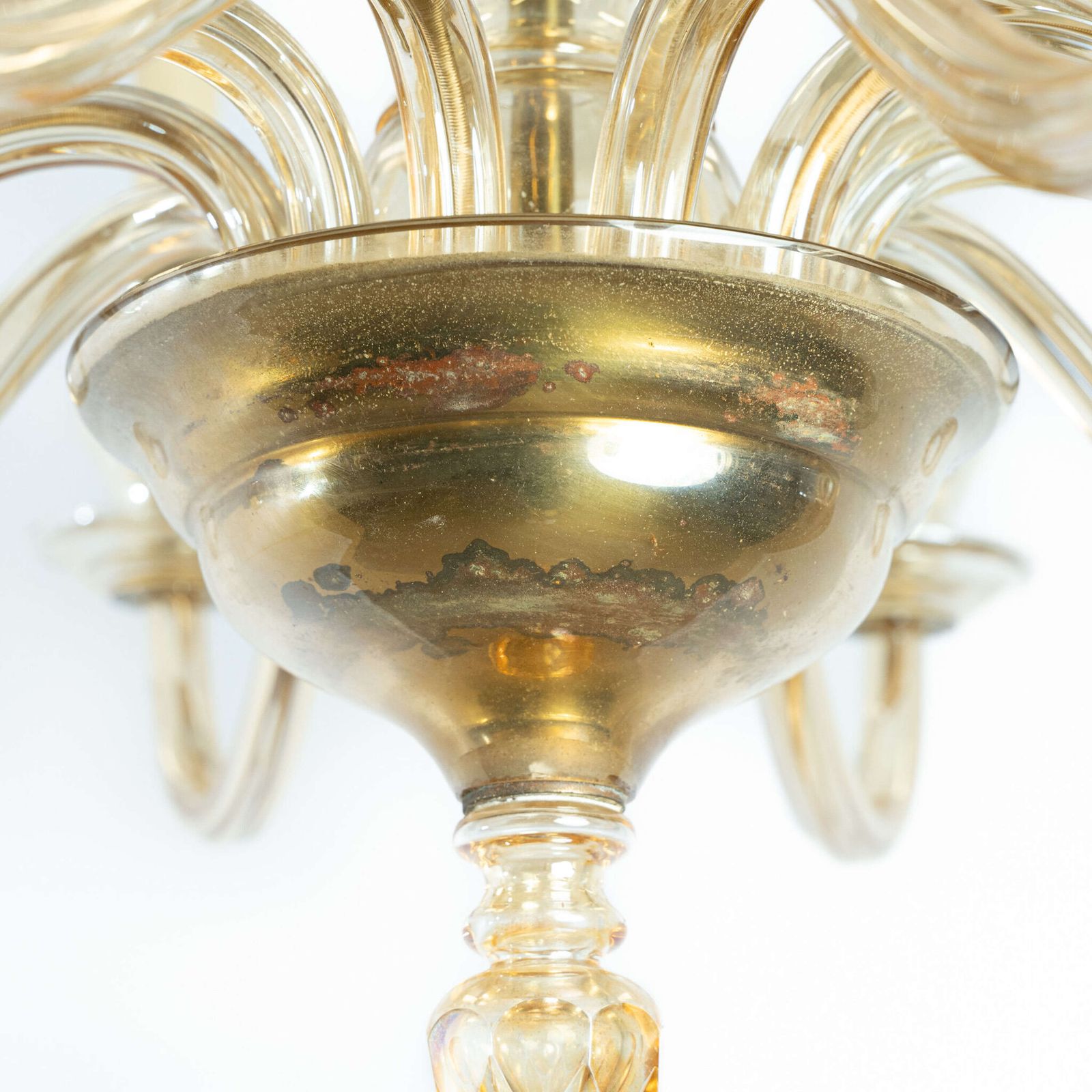 1950’s Champagne Coloured Murano Glass Chandelier photo for sale