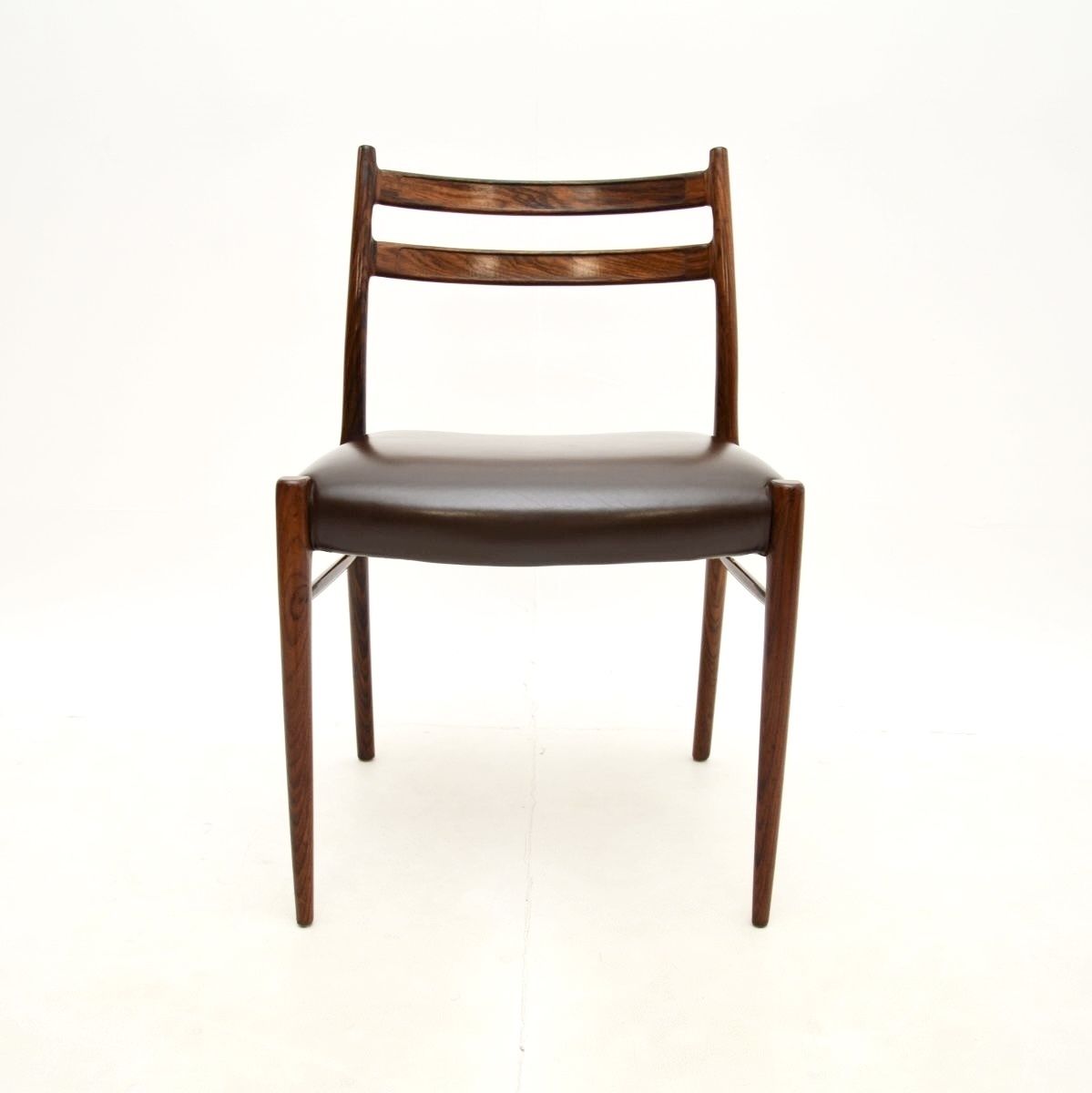 Set Of Four Danish Rosewood And Leather Dining Chairs By Arne Wahl Iversen photo Furniture
