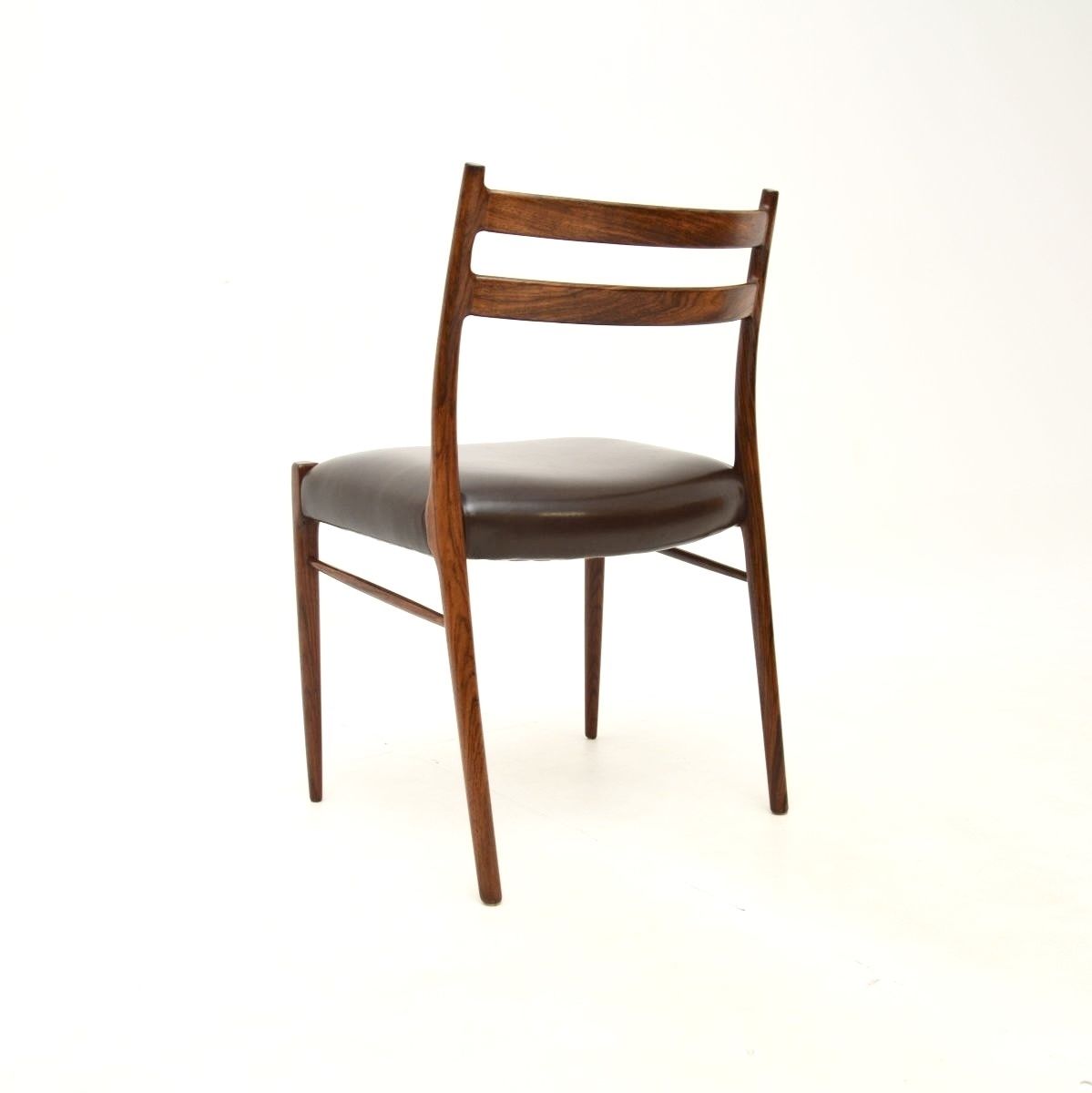 Set Of Four Danish Rosewood And Leather Dining Chairs By Arne Wahl Iversen photo vinterior