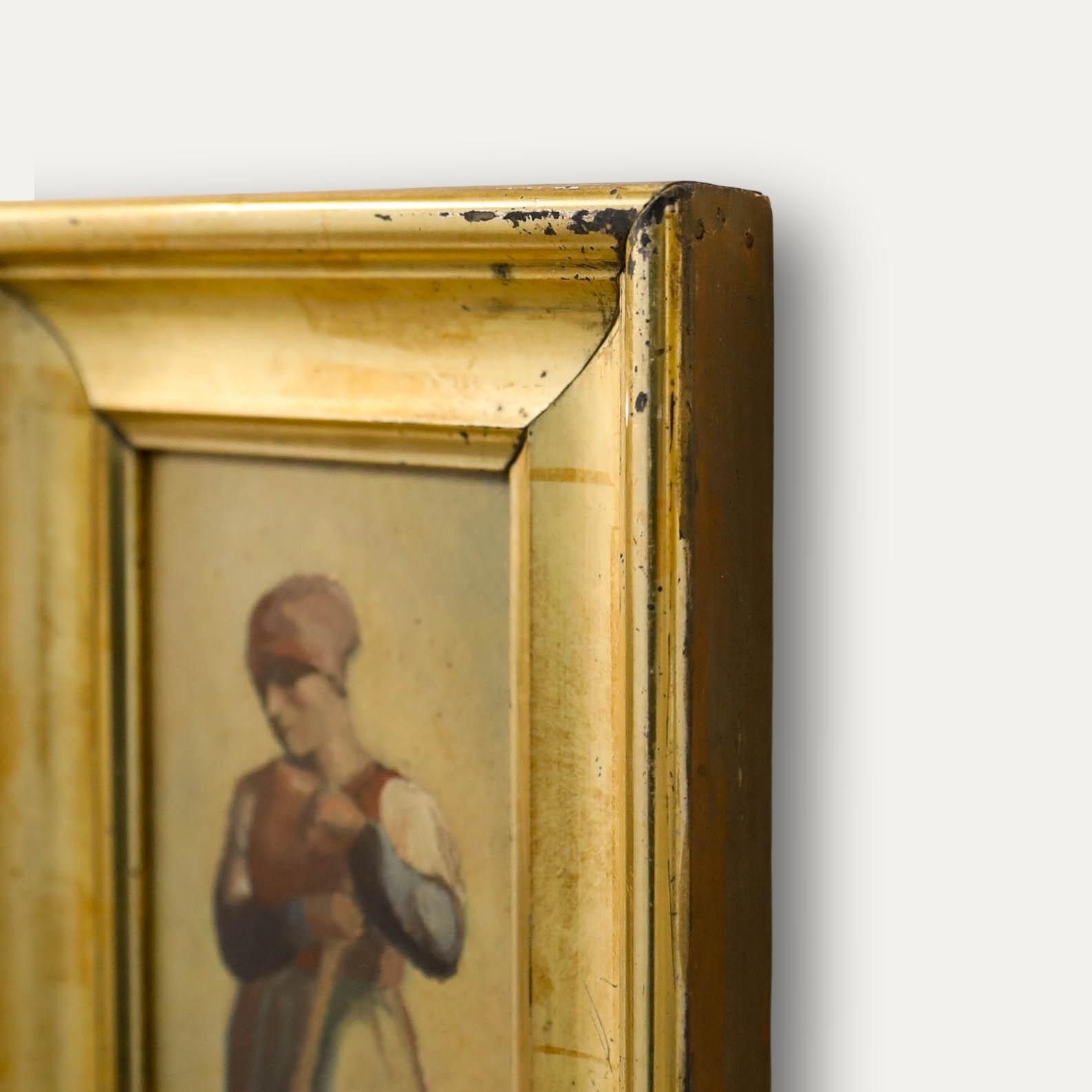 After Jean Francois Millet Framed Early 20th Century Oil, The Herb Burner photo 295.0