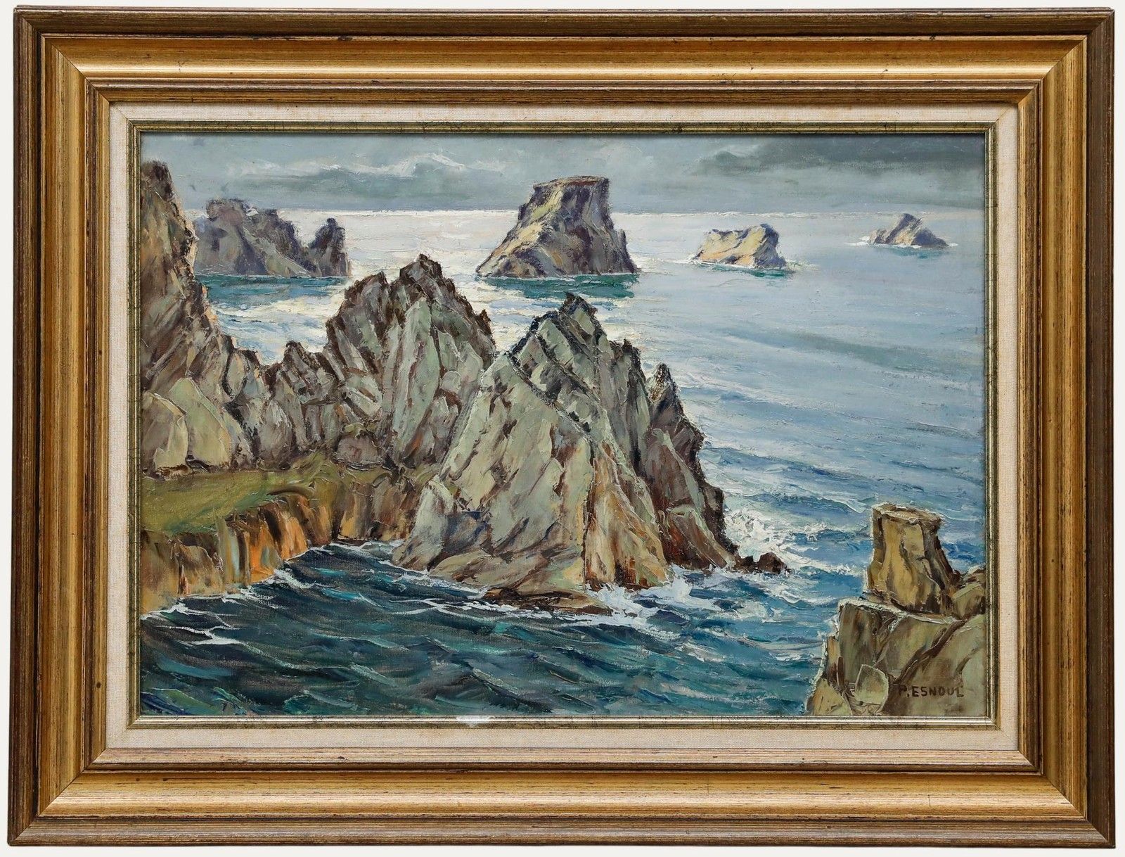 Paul Esnoul (1882 1960) Framed Mid 20th Century Oil, Les Tas De Pois