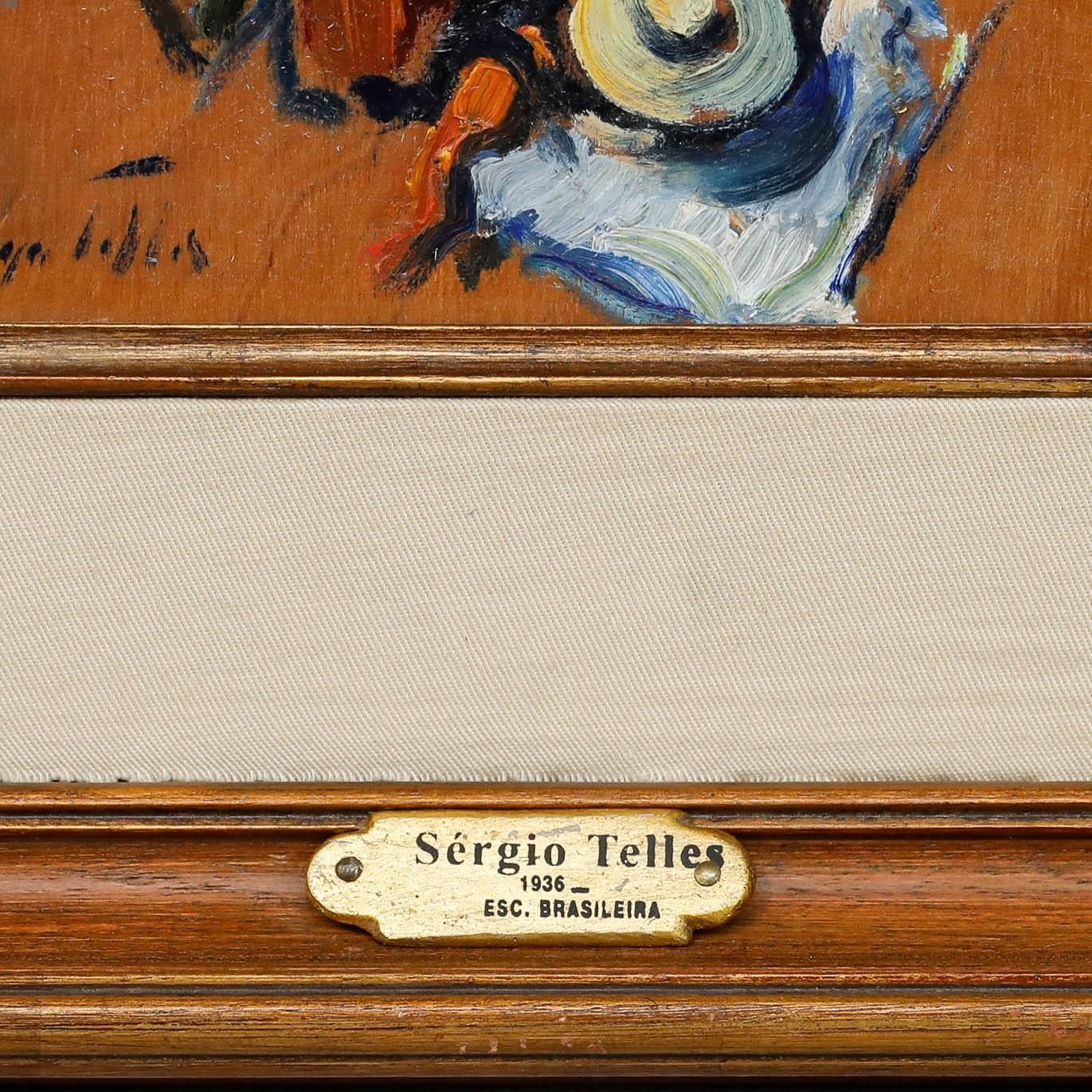 Sergio Telles (B.1936) Brazilian School 1991 Oil, Sunday In Póvoa De Varzim photo Art