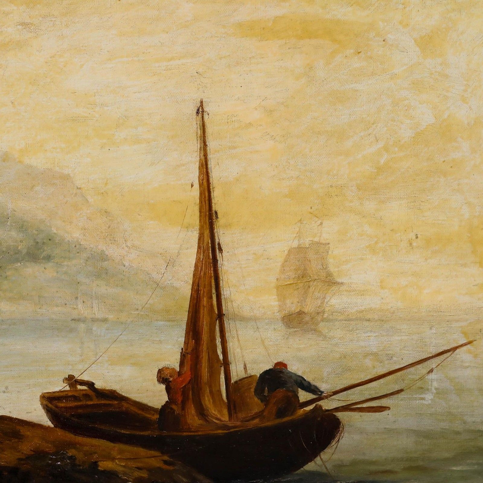 Manner Of Claude Joseph Vernet (1714 1789) 19th Century Oil, Raising The Sails photo Art