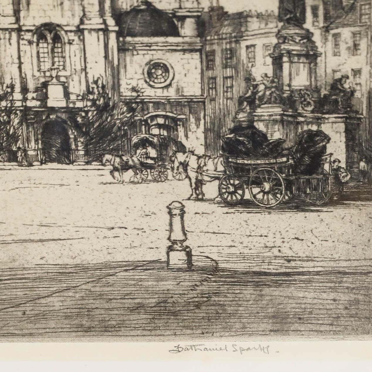 Nathaniel Sparks Re (1880 1956) Early 20th Century Etching, St Clement Danes photo Art