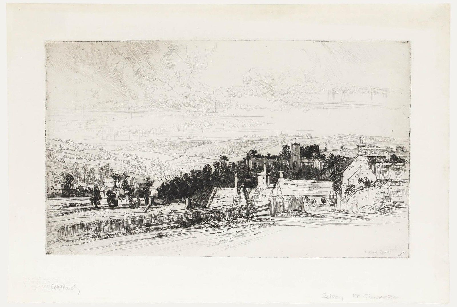 Nathaniel Sparks Re (1880 1956) Early 20th Century Etching, Selsley