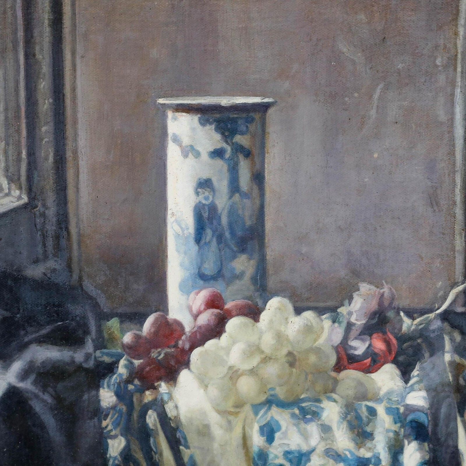 George Weissbort (1928 2013) Framed 20th Century Oil, Chinese Vase & Grapes photo Art