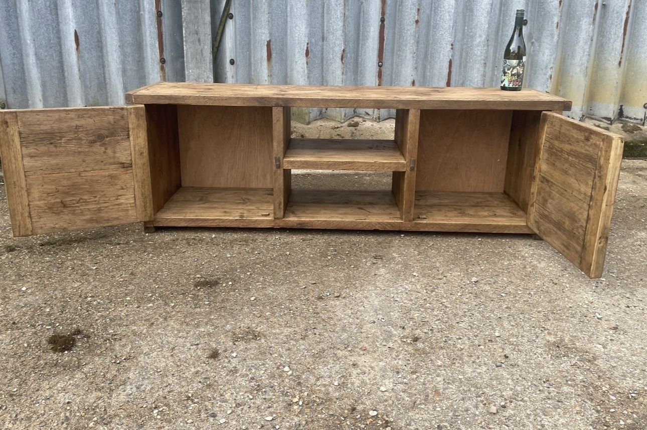 Rustic Up Cycled Tv Stand, 21st Century photo Furniture