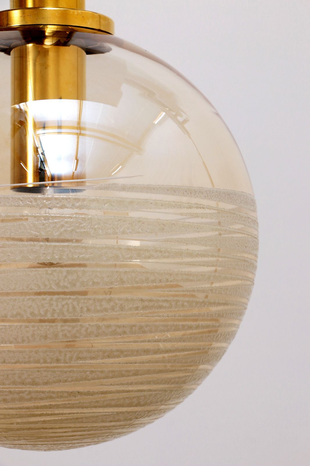 photo furniture Glashütte Limburg Hanging Lamp Amber Glass, 1960s