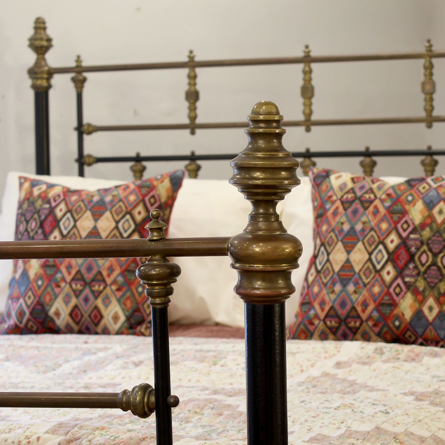 King Size Decorative Antique Bed In Black, Circa 1895 photo furniture