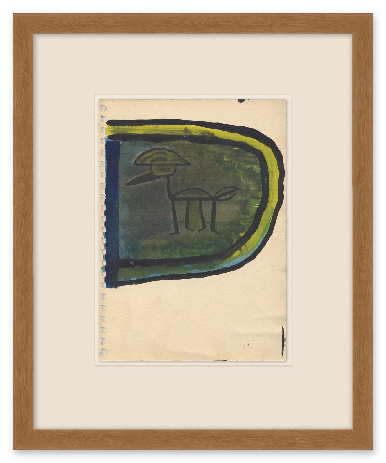 Exquisite 1954 Watercolour Painting By Eminent Dutch Sculptor