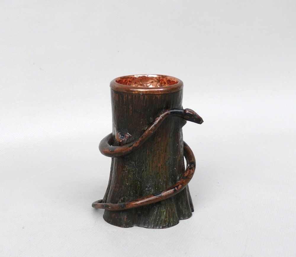 Small Art Nouveau Schlange Auf Baumstumpf In Copper, 1890s photo furniture
