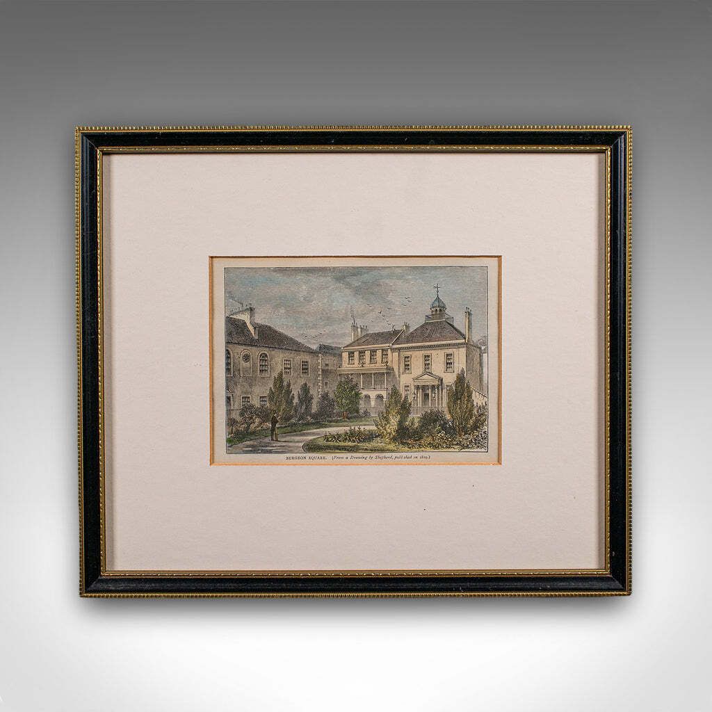 Antique Surgeon Square Picture, Edinburgh, Art, Medical Interest, Late Victorian photo furniture