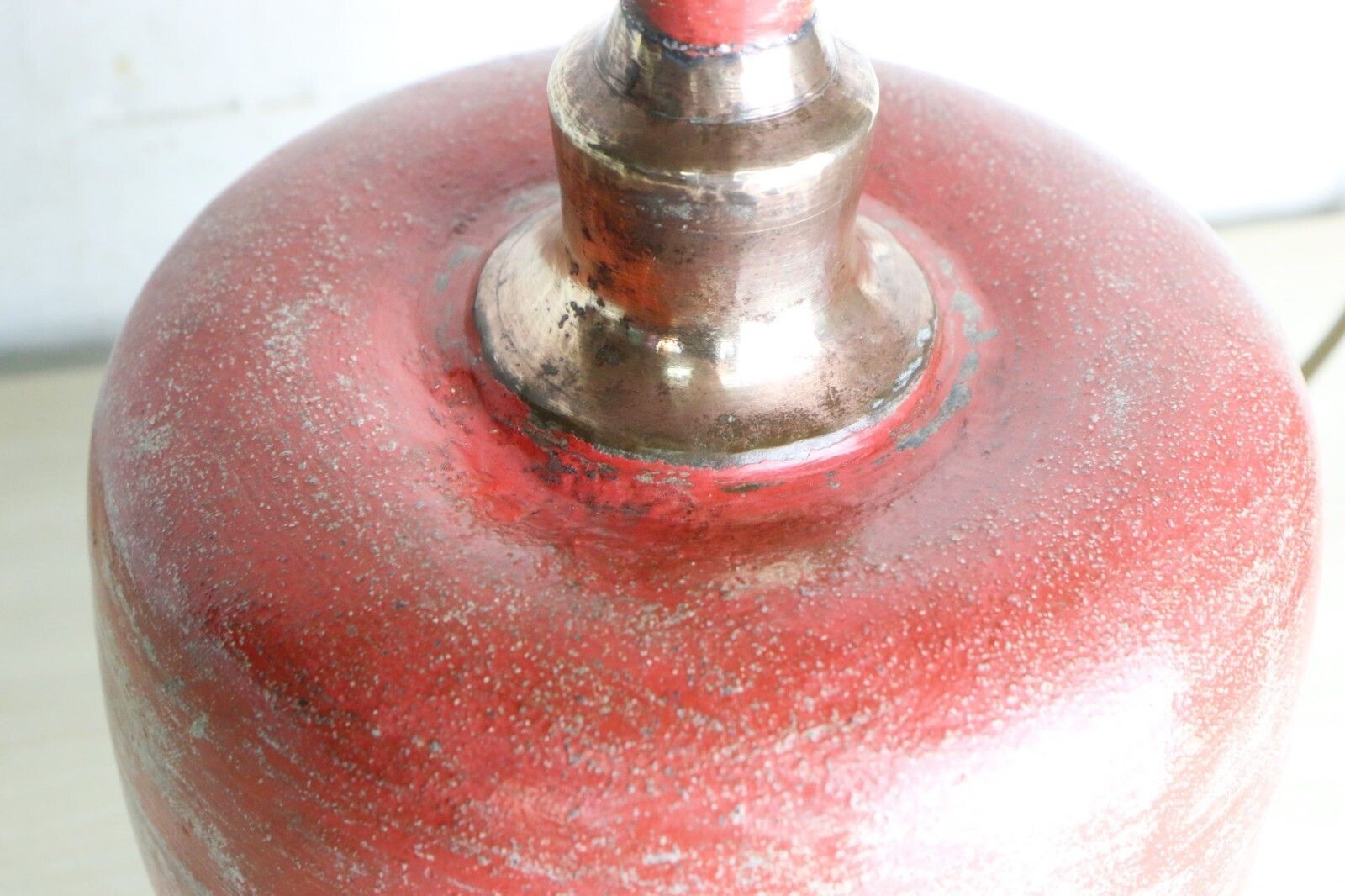 Table Lamp Antique Mughal Zinc & Brass Water Cooling Vessel 18th Century Ethnic photo vinterior