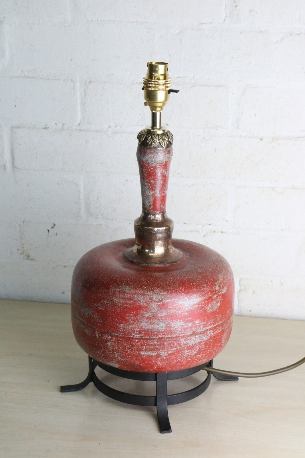 photo furniture Table Lamp Antique Mughal Zinc & Brass Water Cooling Vessel 18th Century Ethnic