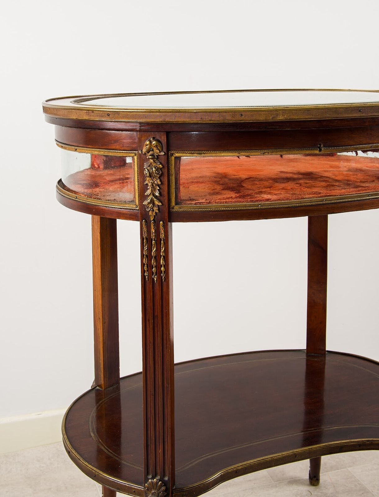 Belle époque French Mahogany Bijouterie Table With Glass Display Top, C.1900 photo for sale