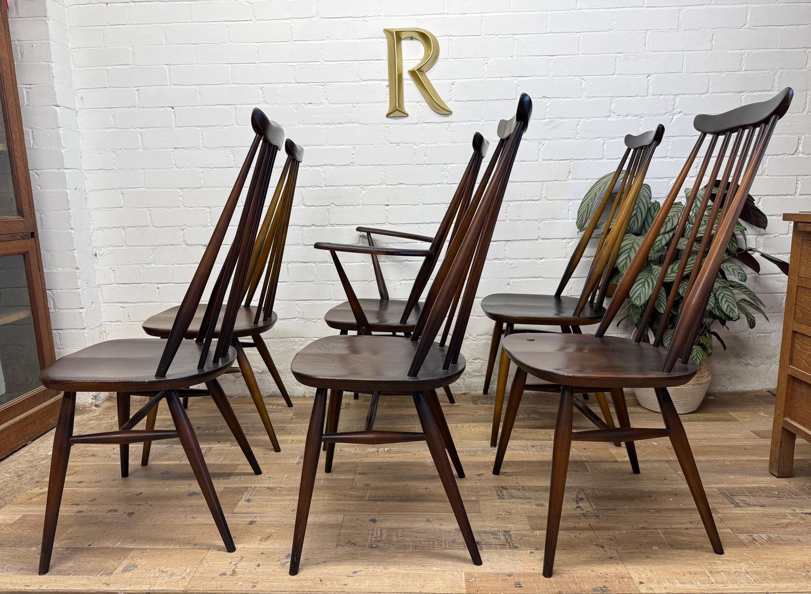 Ercol Goldsmith Dining Chairs – Set Of 6 (Including Carver) photo 875.0