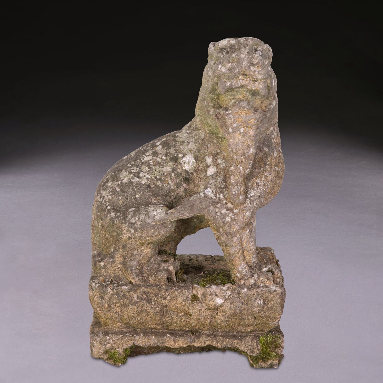 Pair Of 19th Century Chinese Carved Stone Lions photo buy