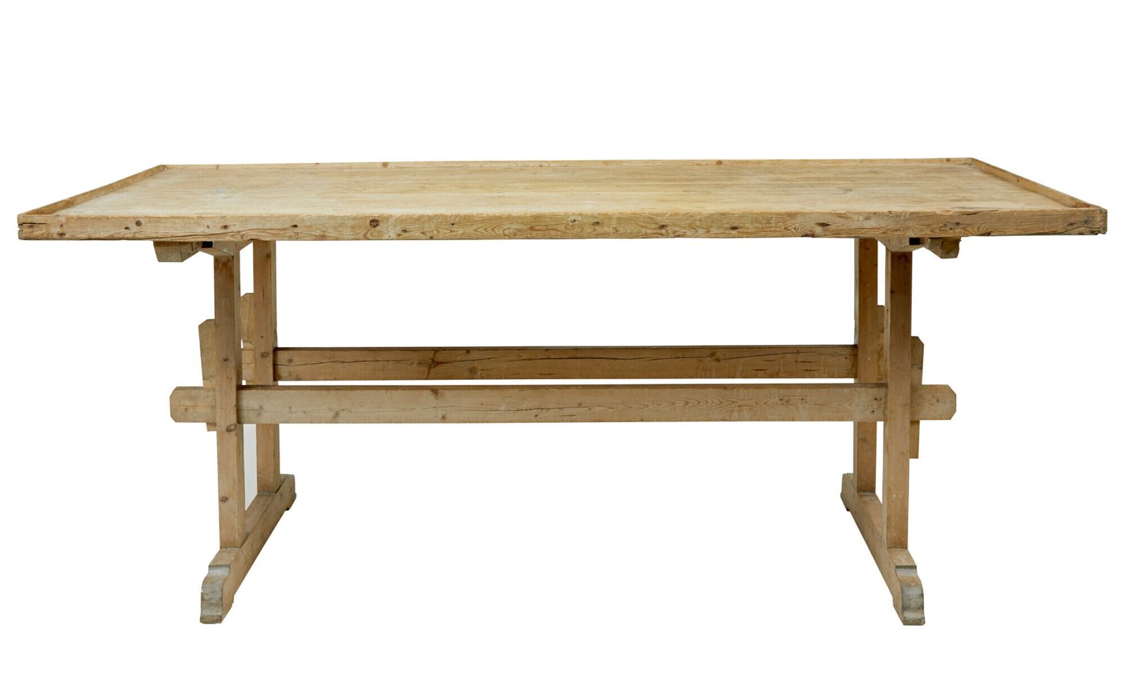 19th Century Swedish Pine Trestle Bakers Table photo buy