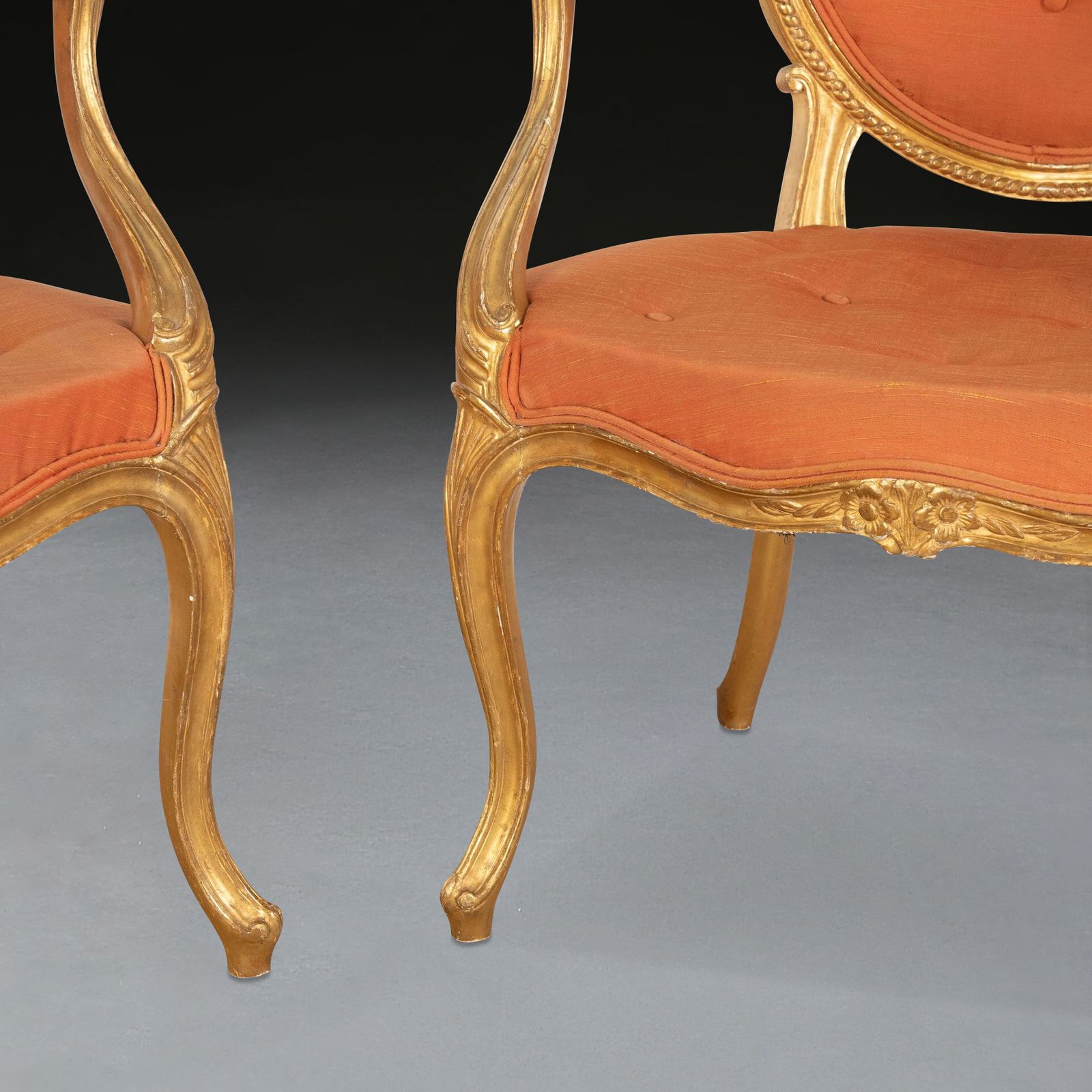 photo buy Pair Of Geo III Giltwood Open Armchairs