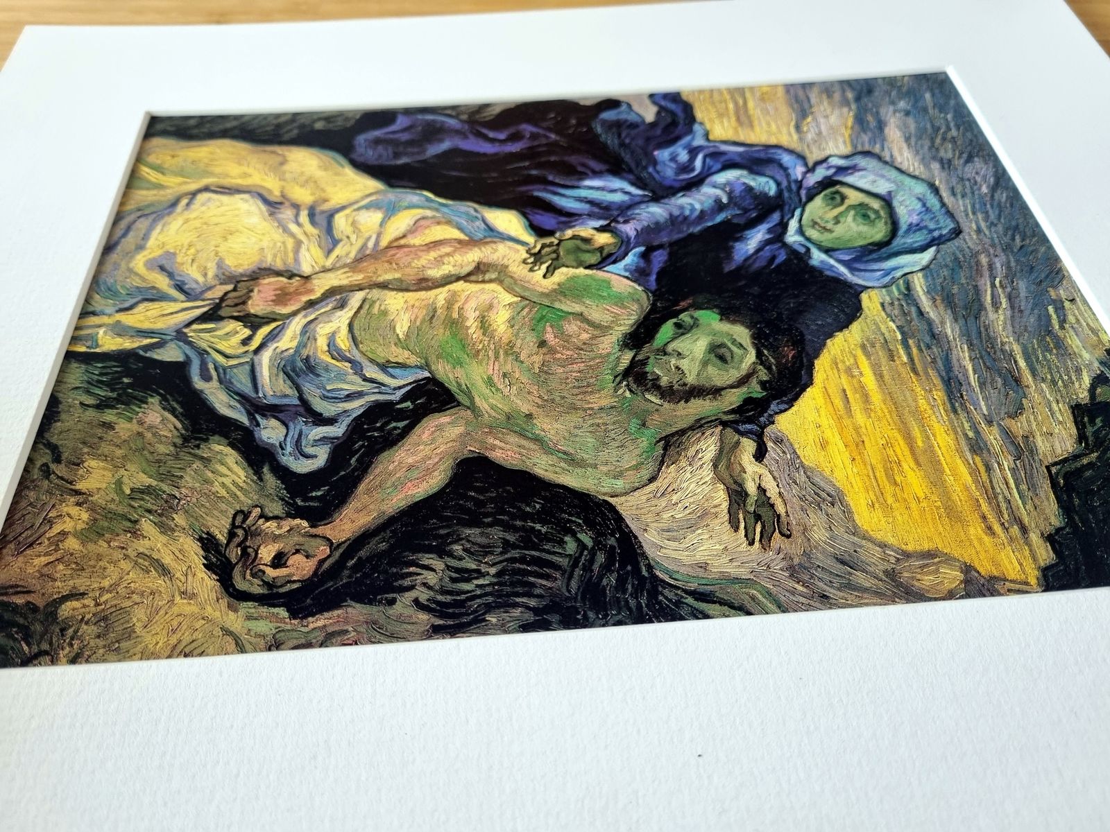 Vintage Religious Art Print, Pieta, Vincent Van Gogh, Post Impressionist Painting, Mounted Artwork, Devotional Christian Figurative Image photo buy