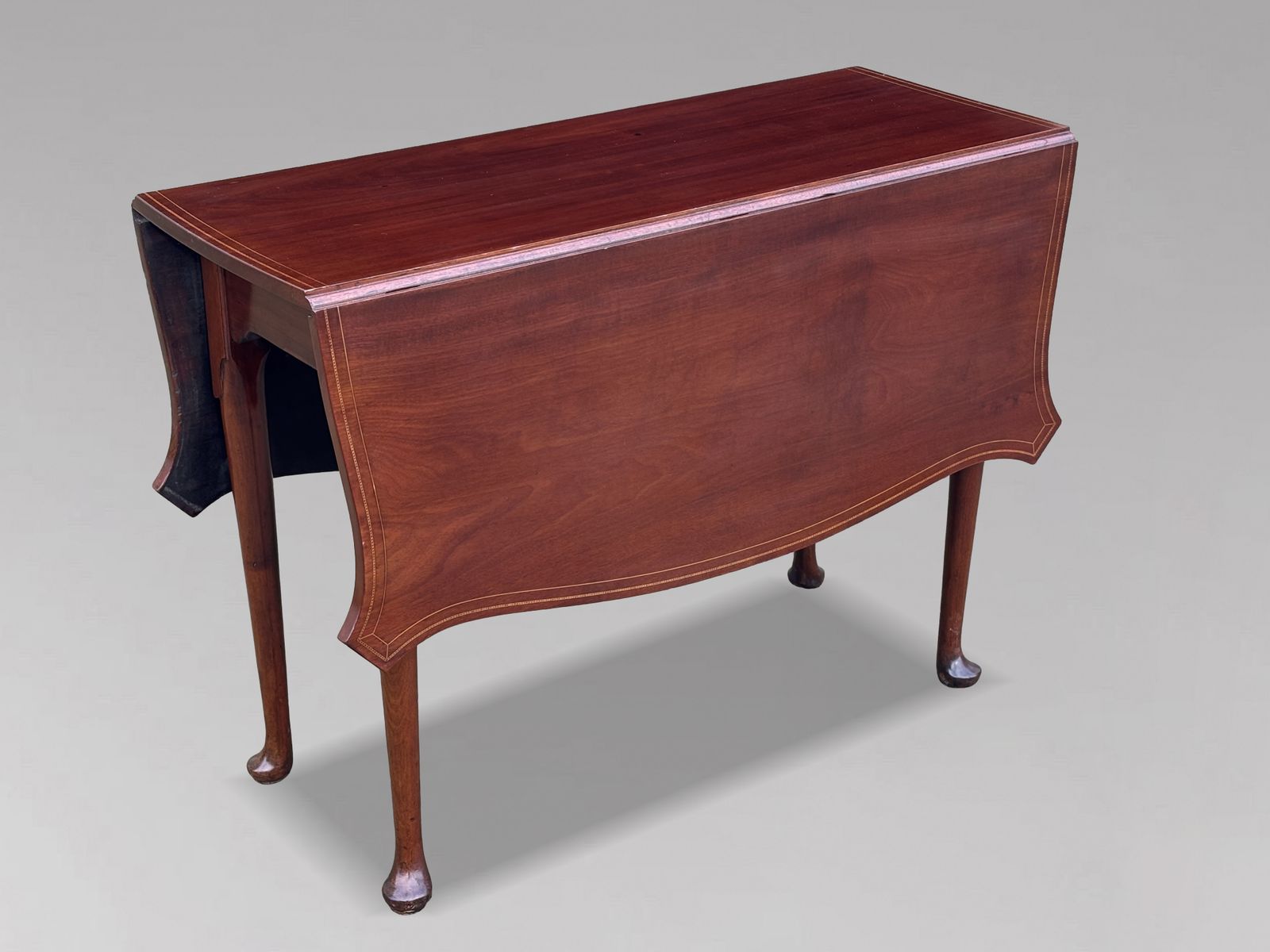 Late 18th Century George III Period Mahogany Marquetry Drop Leaf Dining Table photo buy