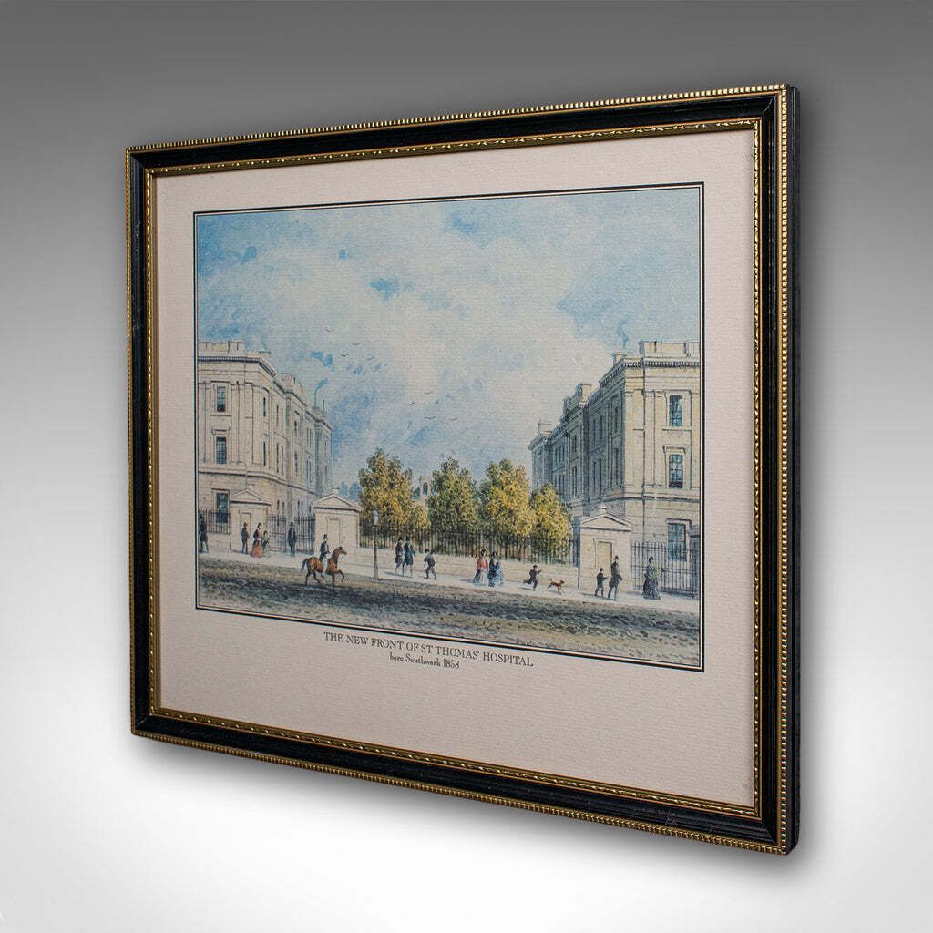 Antique Hospital Picture, St Thomas' London, Engraving, Art, Medical, Victorian photo for sale
