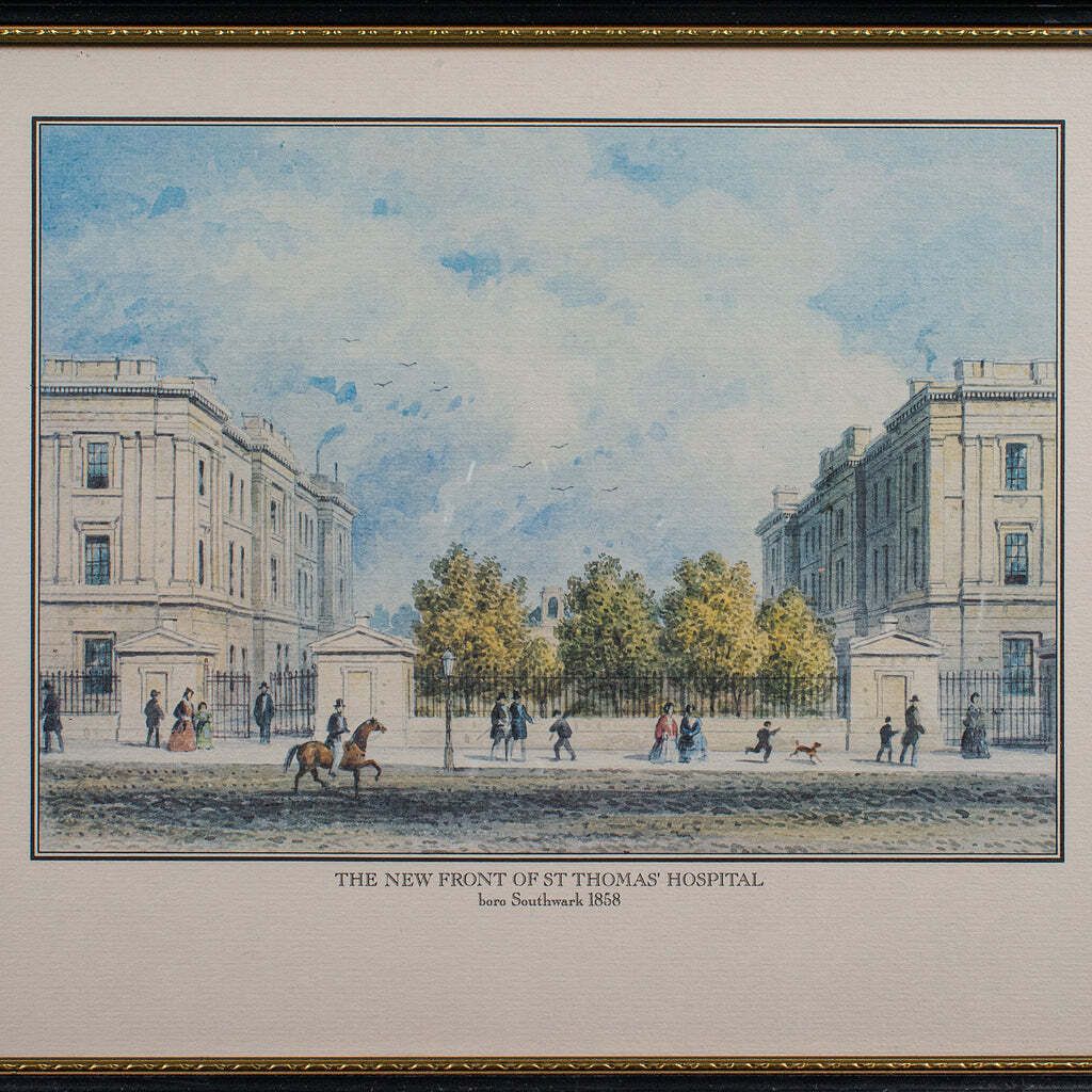 Antique Hospital Picture, St Thomas' London, Engraving, Art, Medical, Victorian photo Art