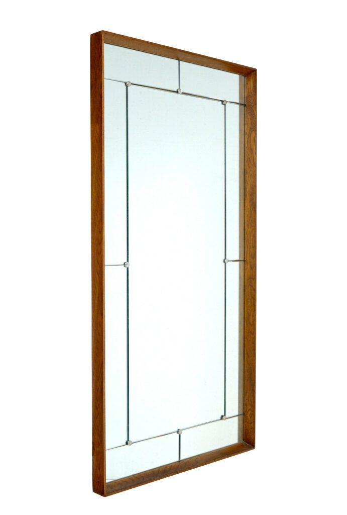 Mid Century Scandinavian Deep Framed Harlequin Mirror