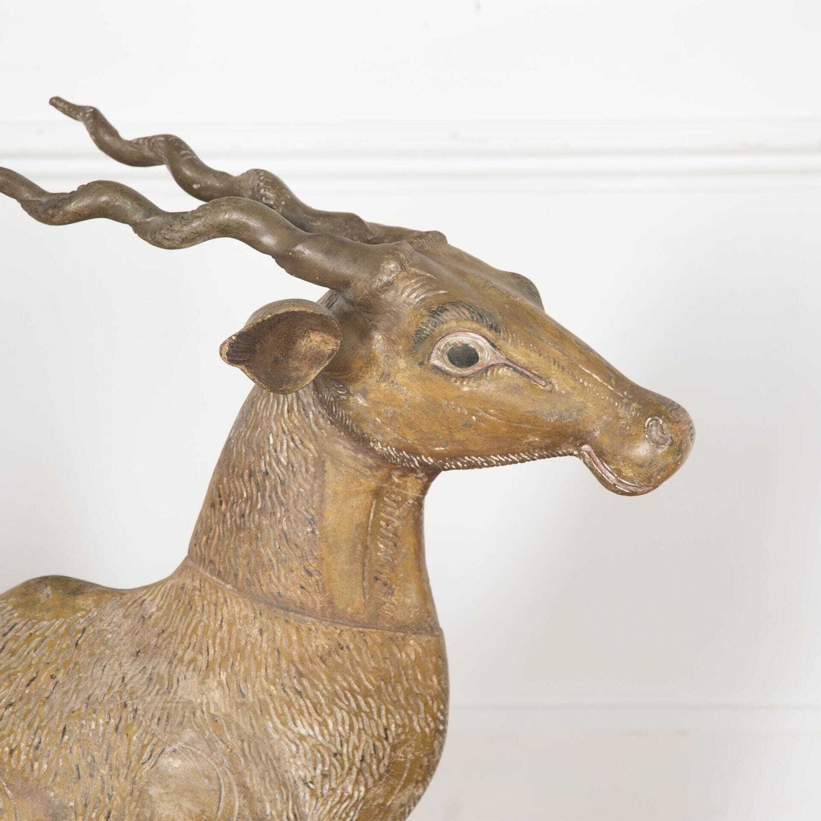 Lifesize 19th Century Quirky Carved Wood Antelope photo buy