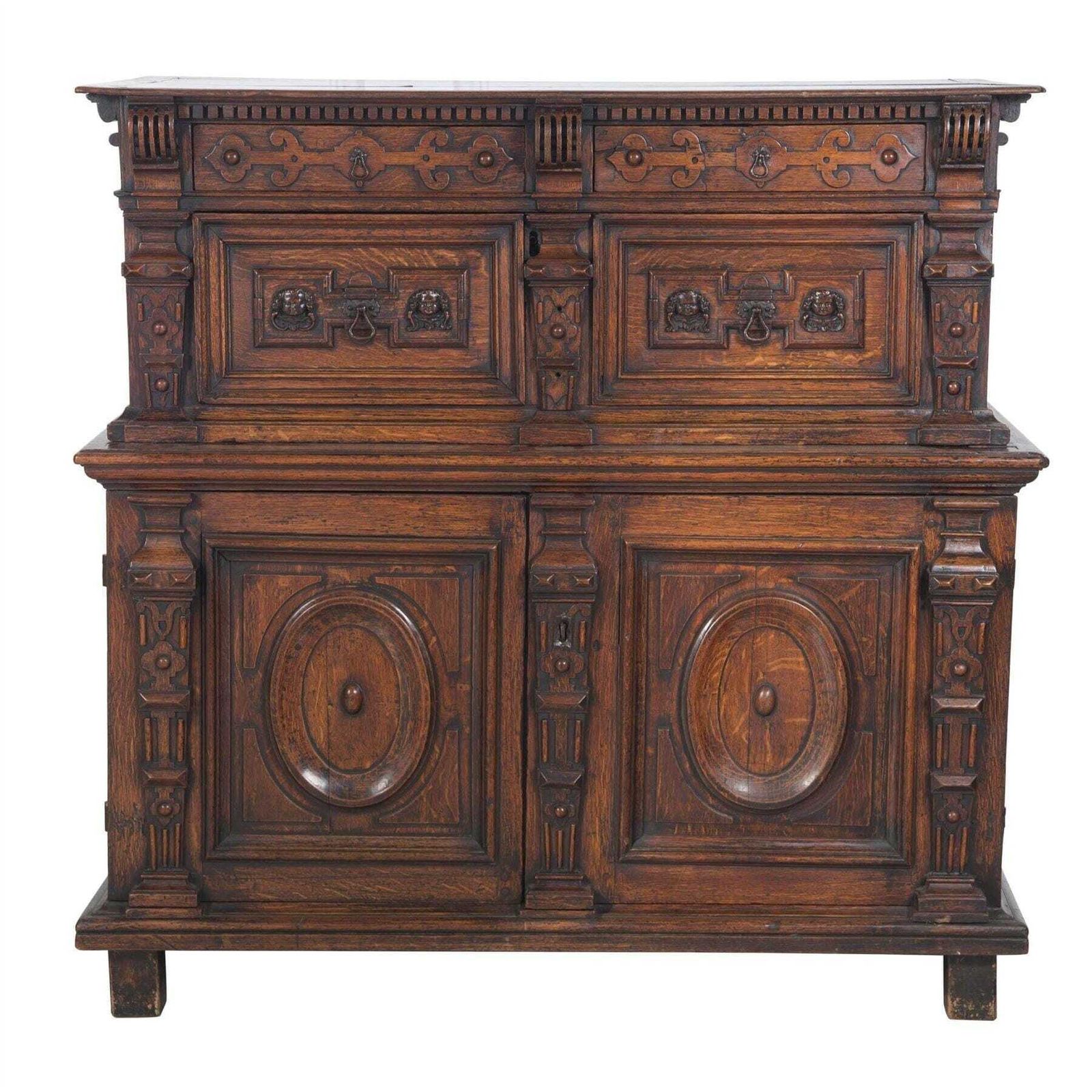 Rare C17th Oak Enclosed Chest