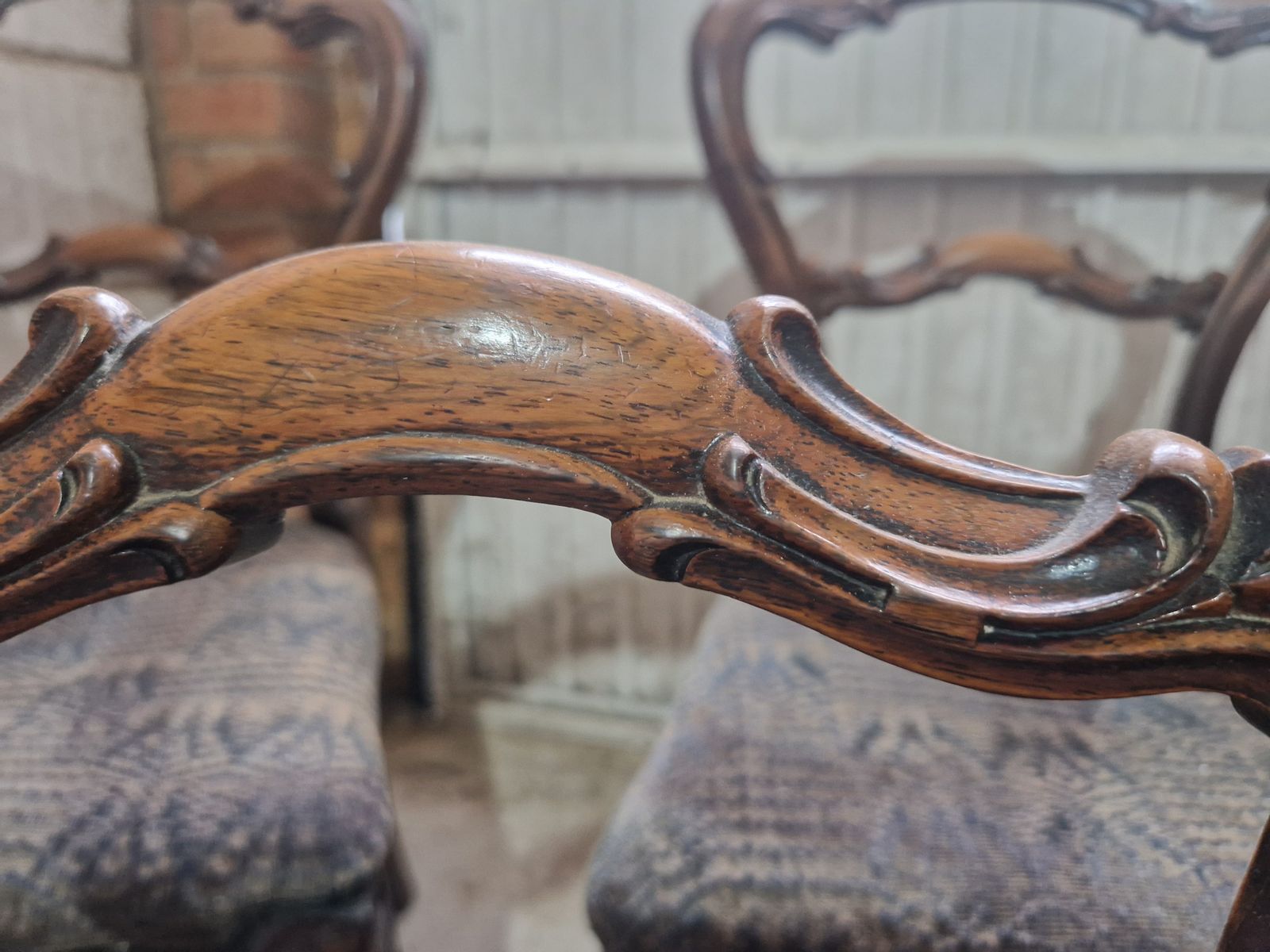 Set Of 5 Rosewood Victorian Dining Chairs photo furniture