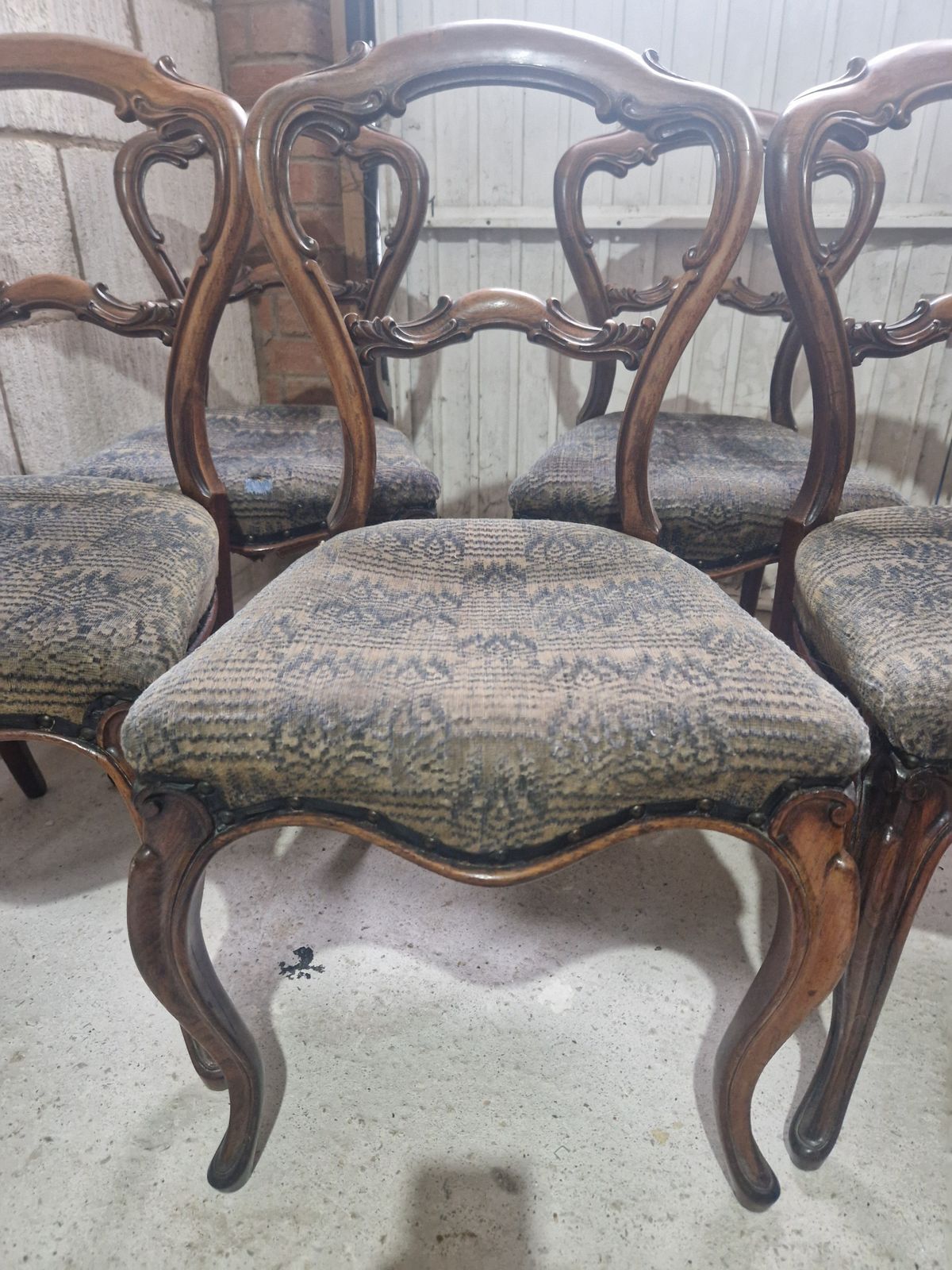 Set Of 5 Rosewood Victorian Dining Chairs photo 120.0