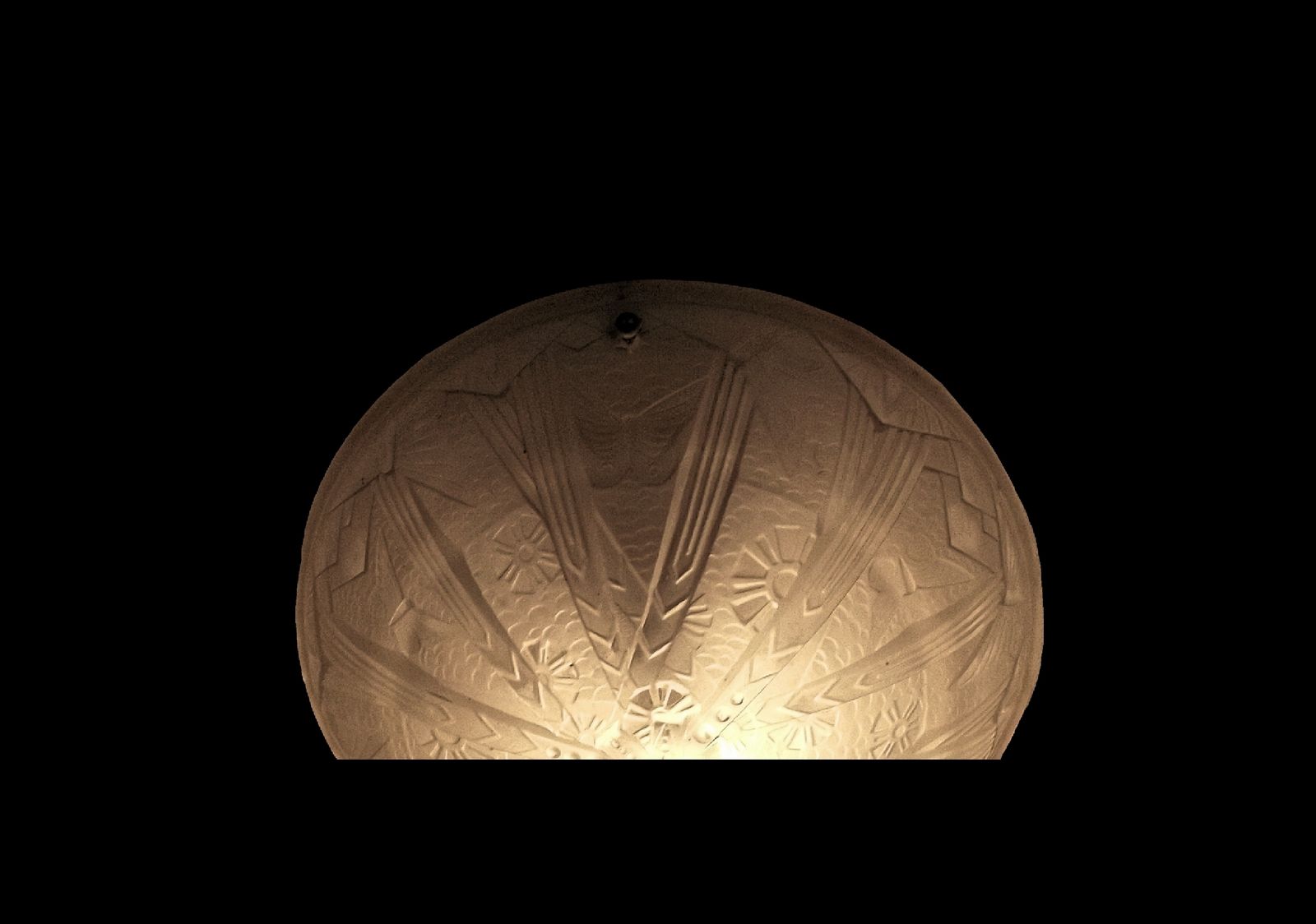Muller Freres Signed Art Deco Ceiling Light / Plafonnier Rare Sought After Butterfly Model France 1930s photo vinterior