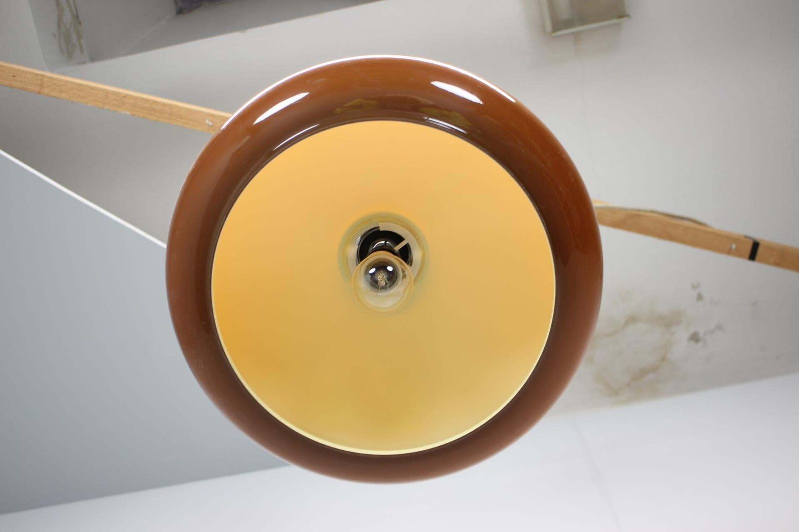 Mid Century Adjustable Glass Pendant Lamp, Europe, 1970s photo for sale