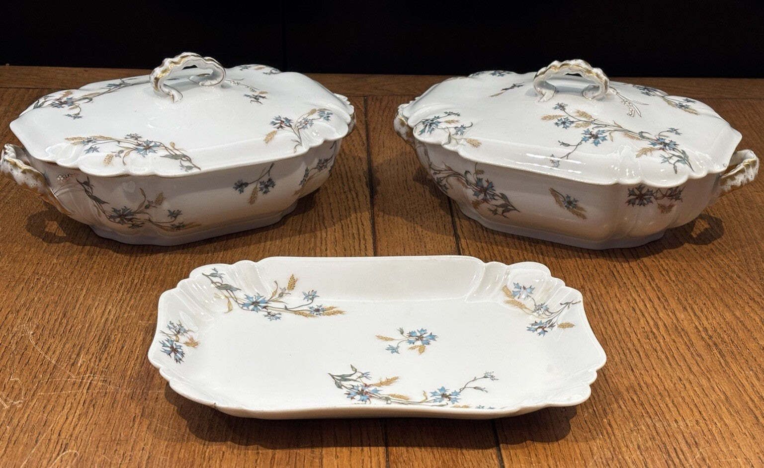 Antique H&C Haviland Depose Limoges Shleiger Tureens And Serving Platter