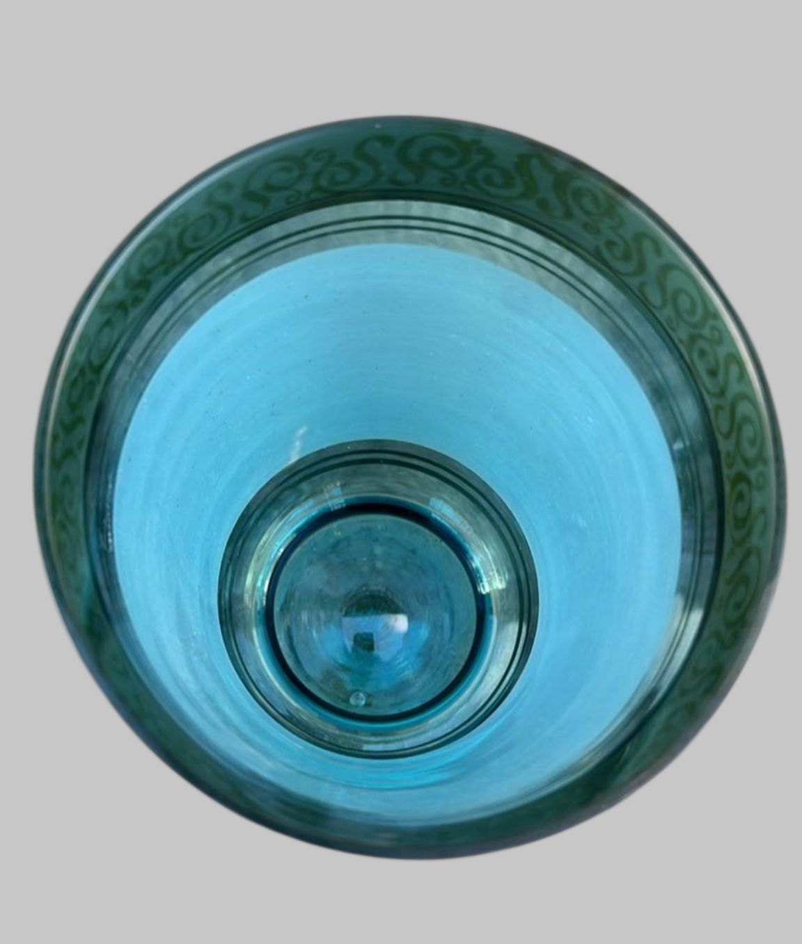 Art Deco Blue Glass Vase With Gilt Decoration, C.1930s photo for sale