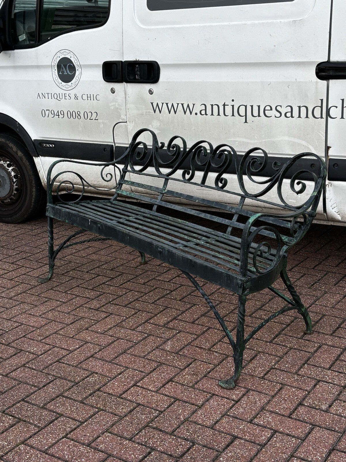 photo for sale Regency Cast Iron Garden Bench. Superb Quality.