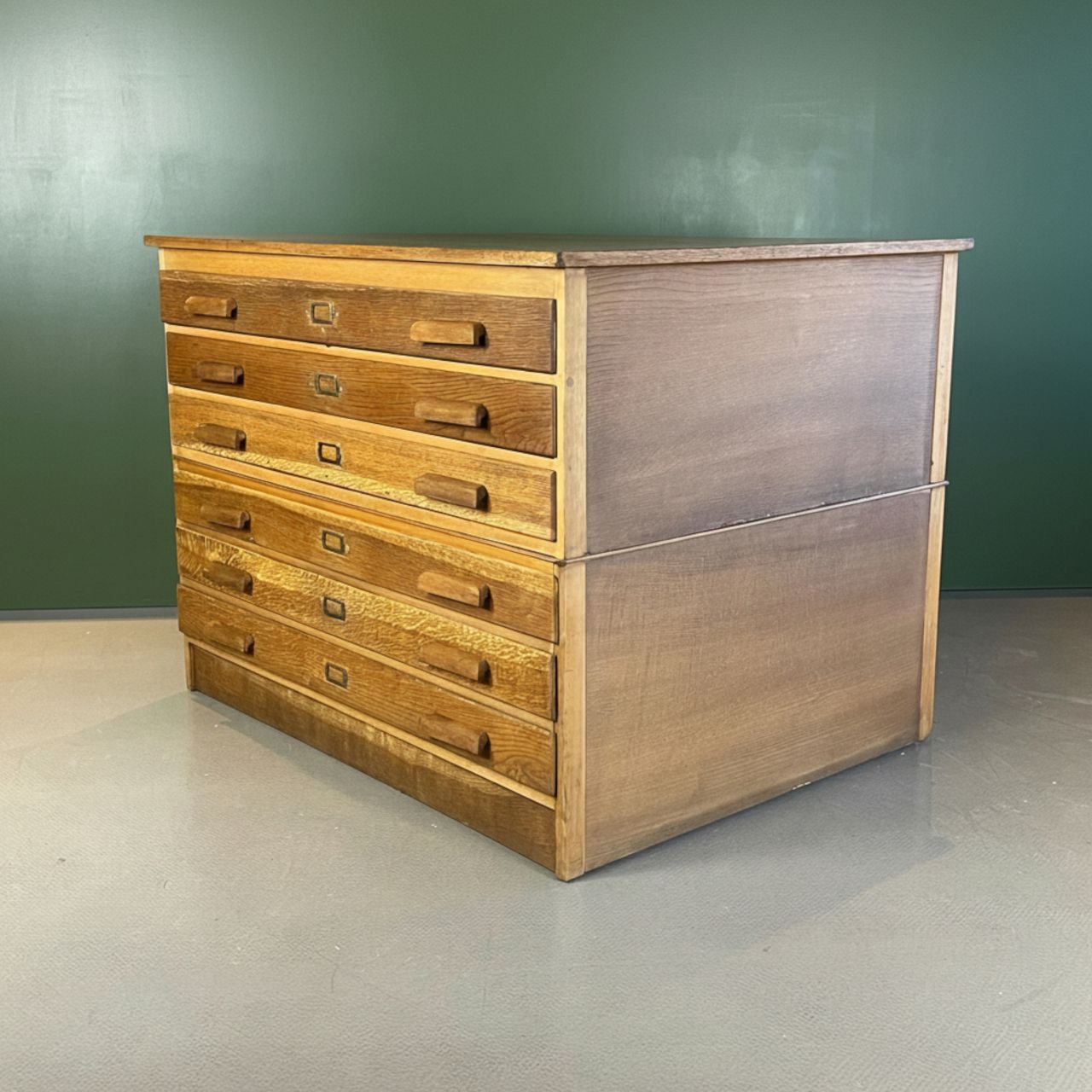 1940s Plan Chest With Original Wooden Handles photo for sale