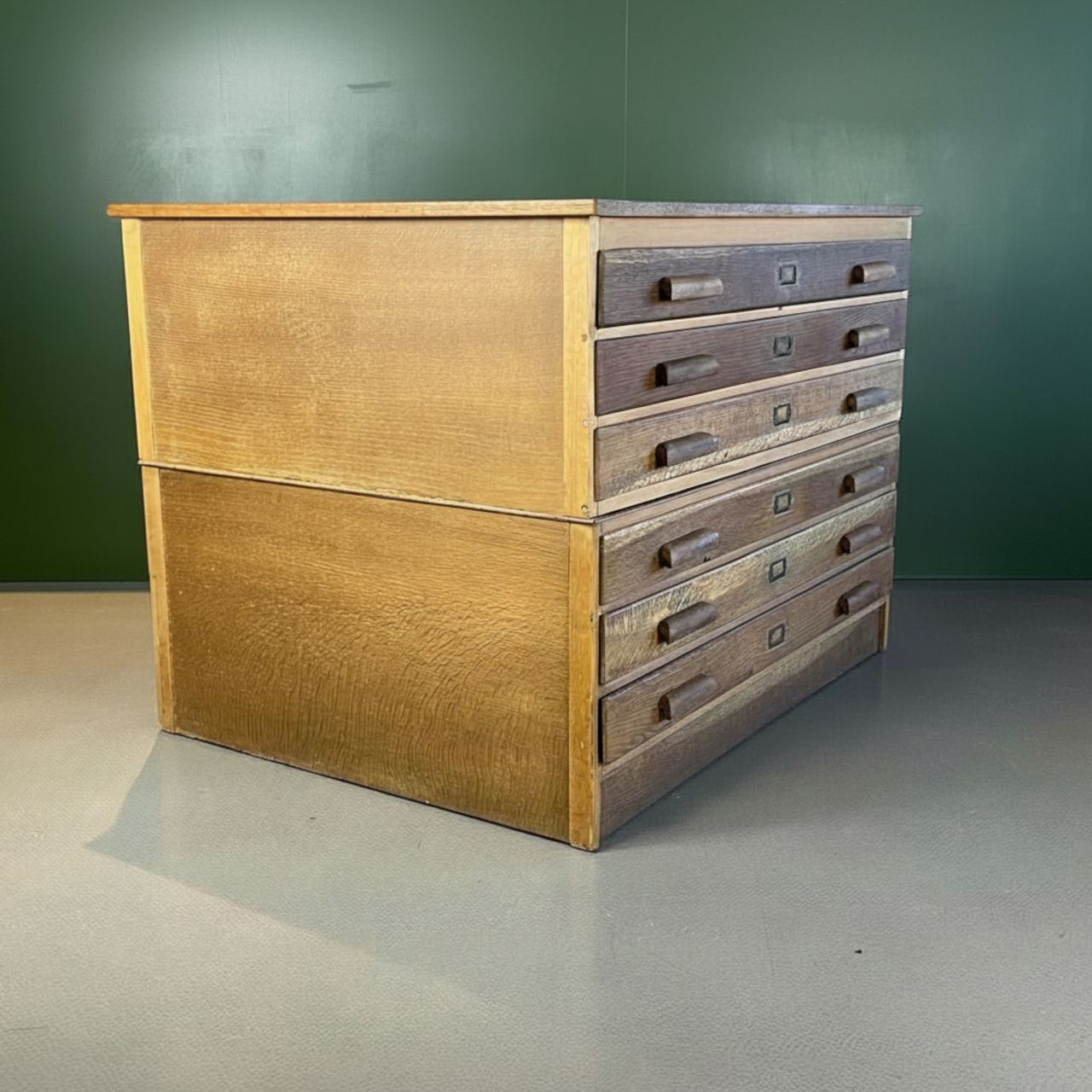 1940s Plan Chest With Original Wooden Handles photo Furniture