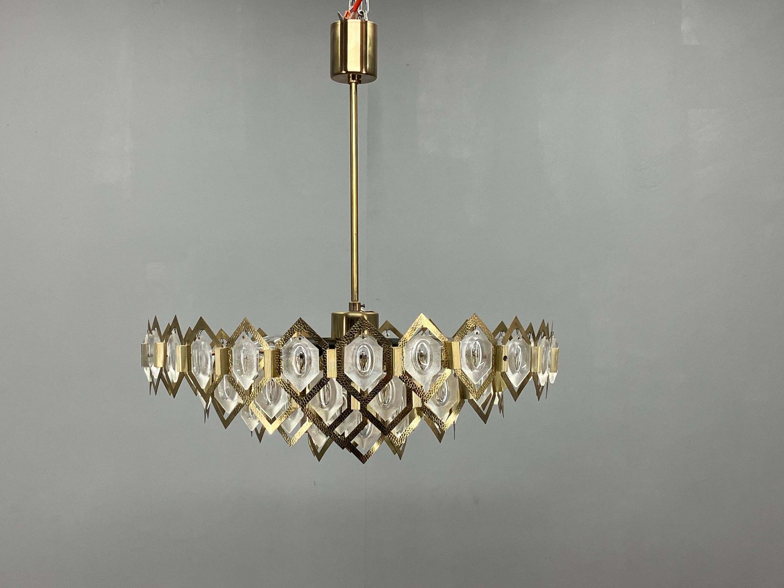 1960s Faceted Glass Chandelier By Jaroslav Bejvl For Kamenicky Senov photo furniture