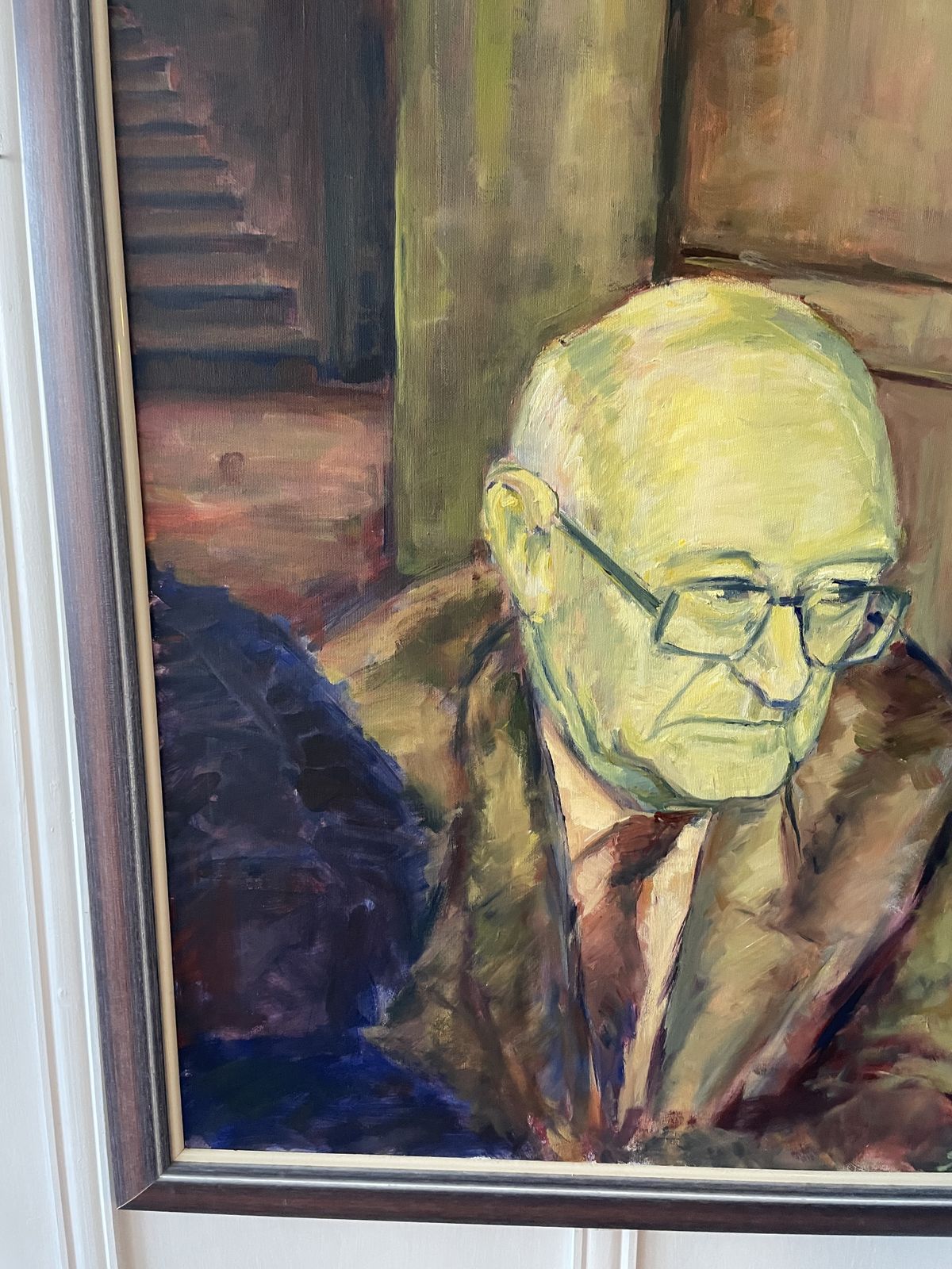 Oil On Canvas Framed Signed Portrait Gentleman 90cm By 70cm photo furniture