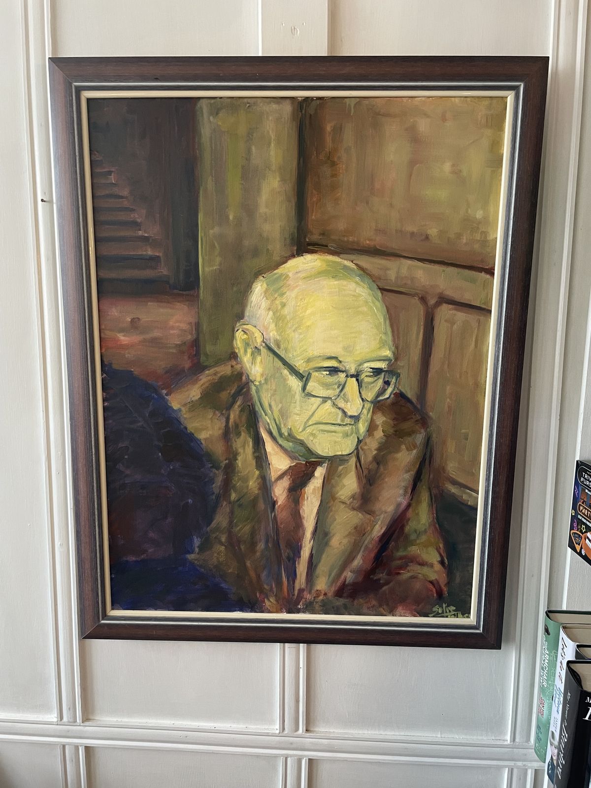 Oil On Canvas Framed Signed Portrait Gentleman 90cm By 70cm photo vinterior
